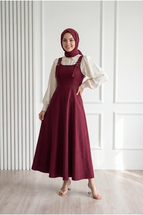 MİHRA STORE Celia Sülfür Gabardin Jile-BN4289 Bordo