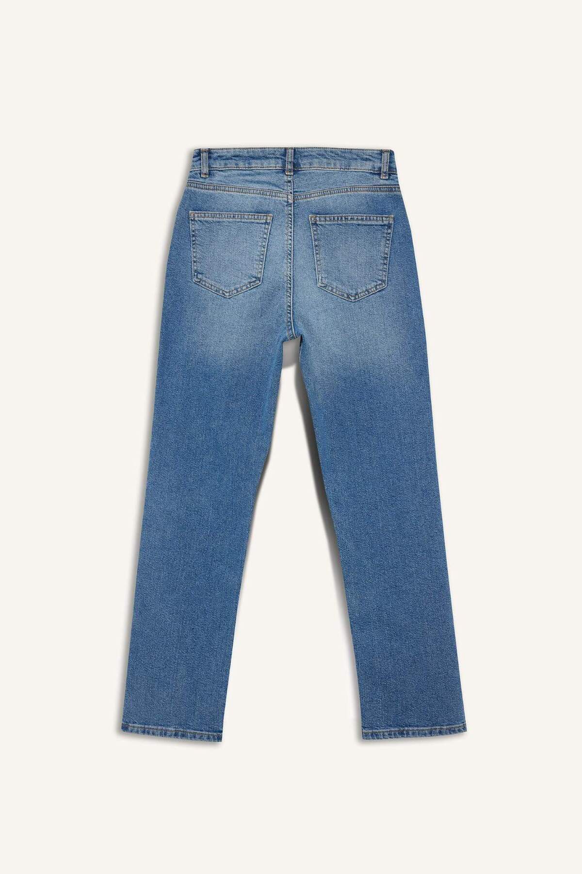 Defacto  Mary Vintage Straight Fit Yüksek Bel Bilek Boy Jean Yıkamalı Pantolon F3094AX25WN - Görsel 7