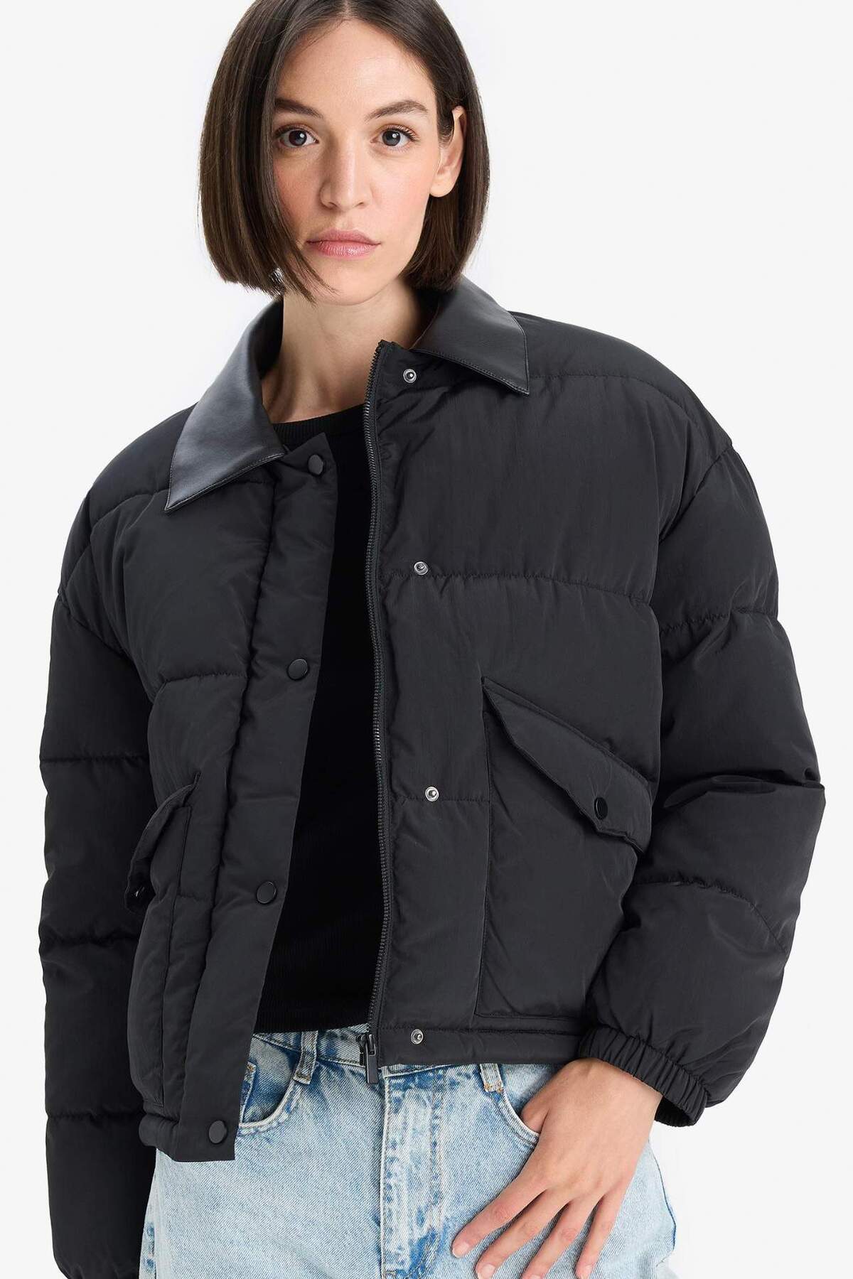 Defacto  Su Geçirmez Regular Fıt Polo Yaka Mont F2822AX25WN - Görsel 5