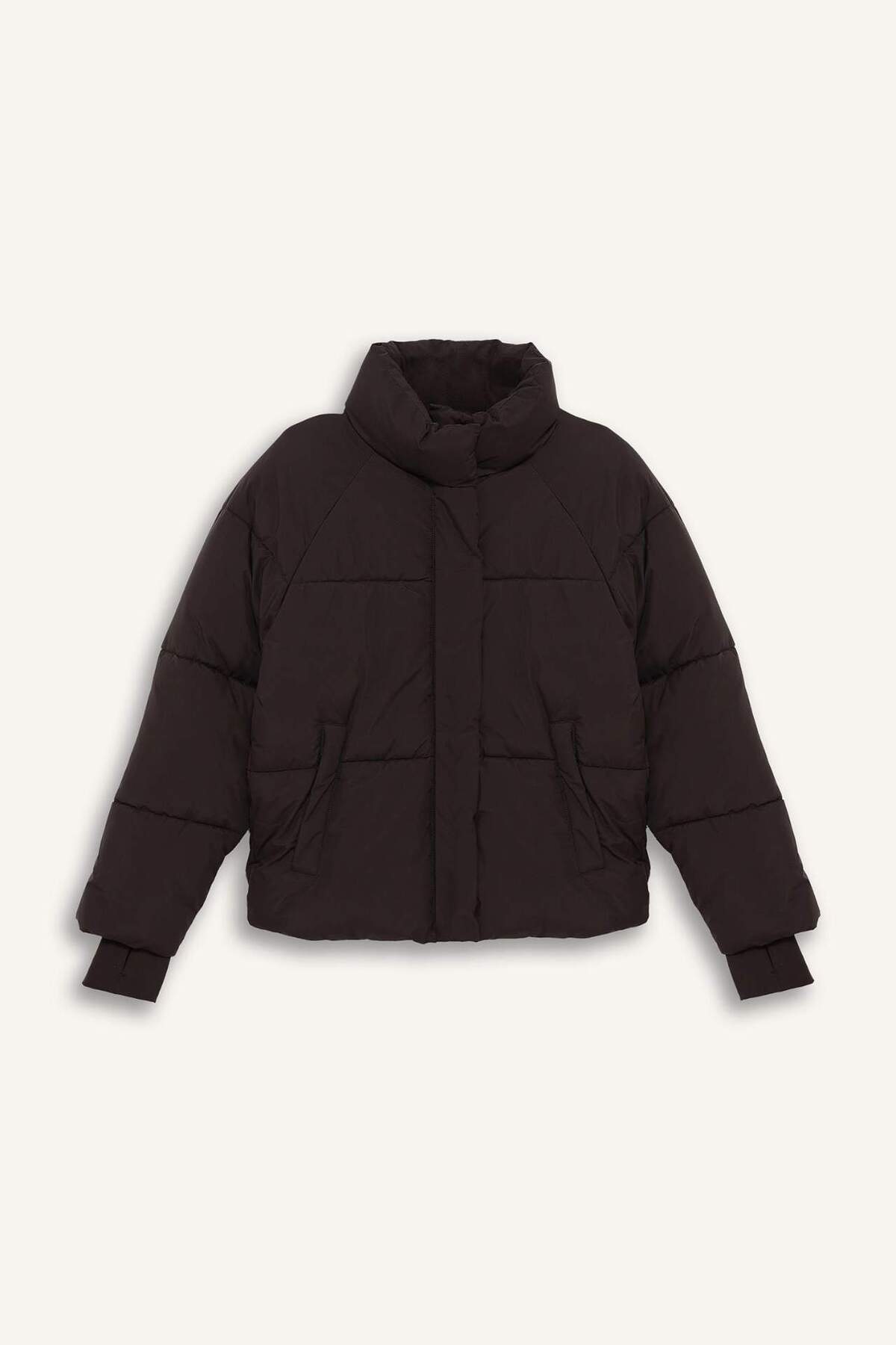 Defacto  Su İtici Regular Fit Dik Yaka Reglan Kol Kışlık Şişme Mont A1550AX25WN - Görsel 6