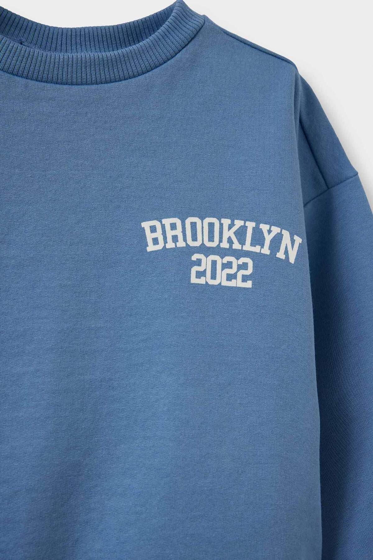 Defacto Bisiklet Yaka Baskılı İçi Yumuşak Tüylü 2'li Sweatshirt Erkek Bebek F3463A525WN fotoğrafı 6 (önizleme)