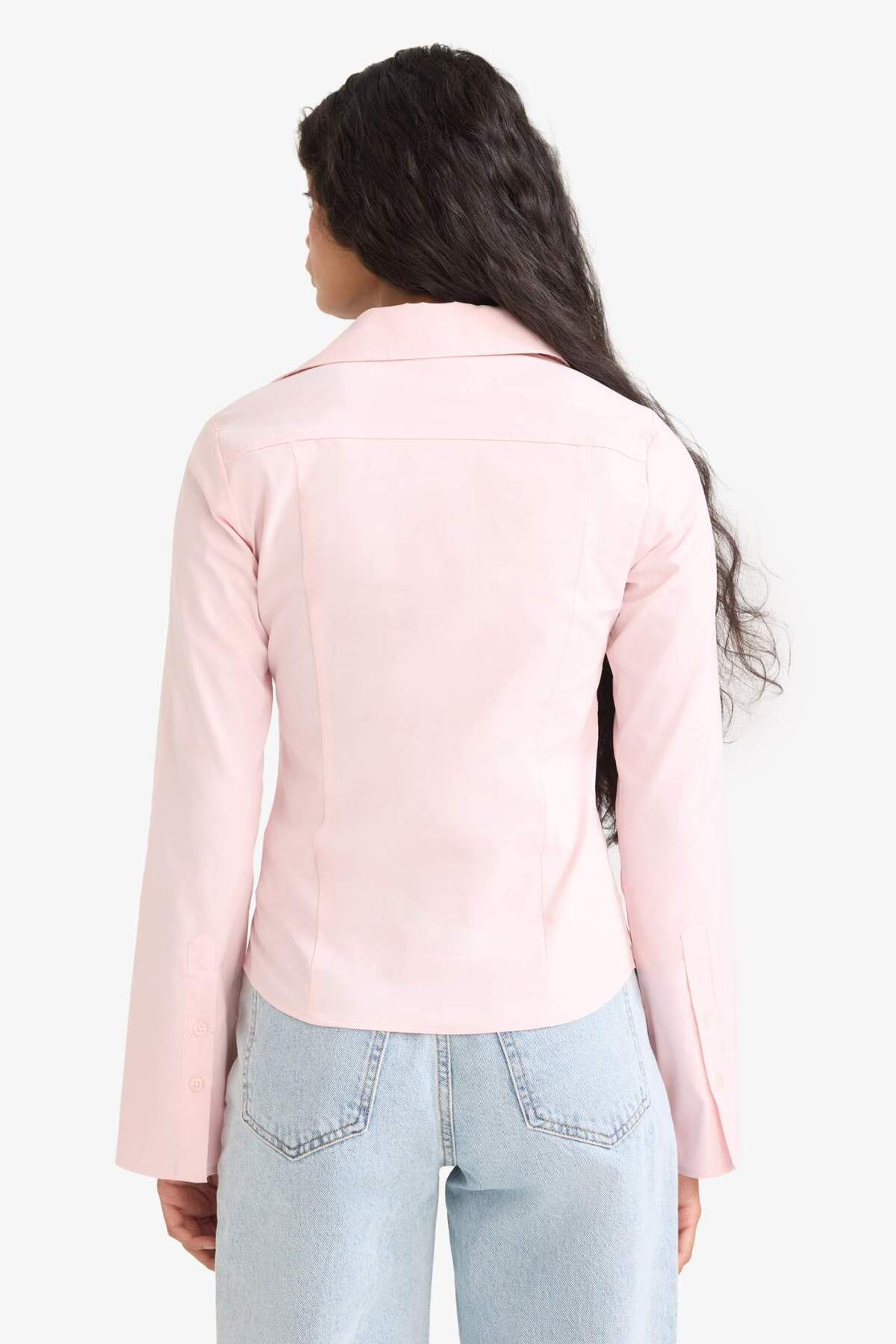 Defacto  Fitted Poplin Uzun Kollu Gömlek F9434AX25AU - Görsel 5