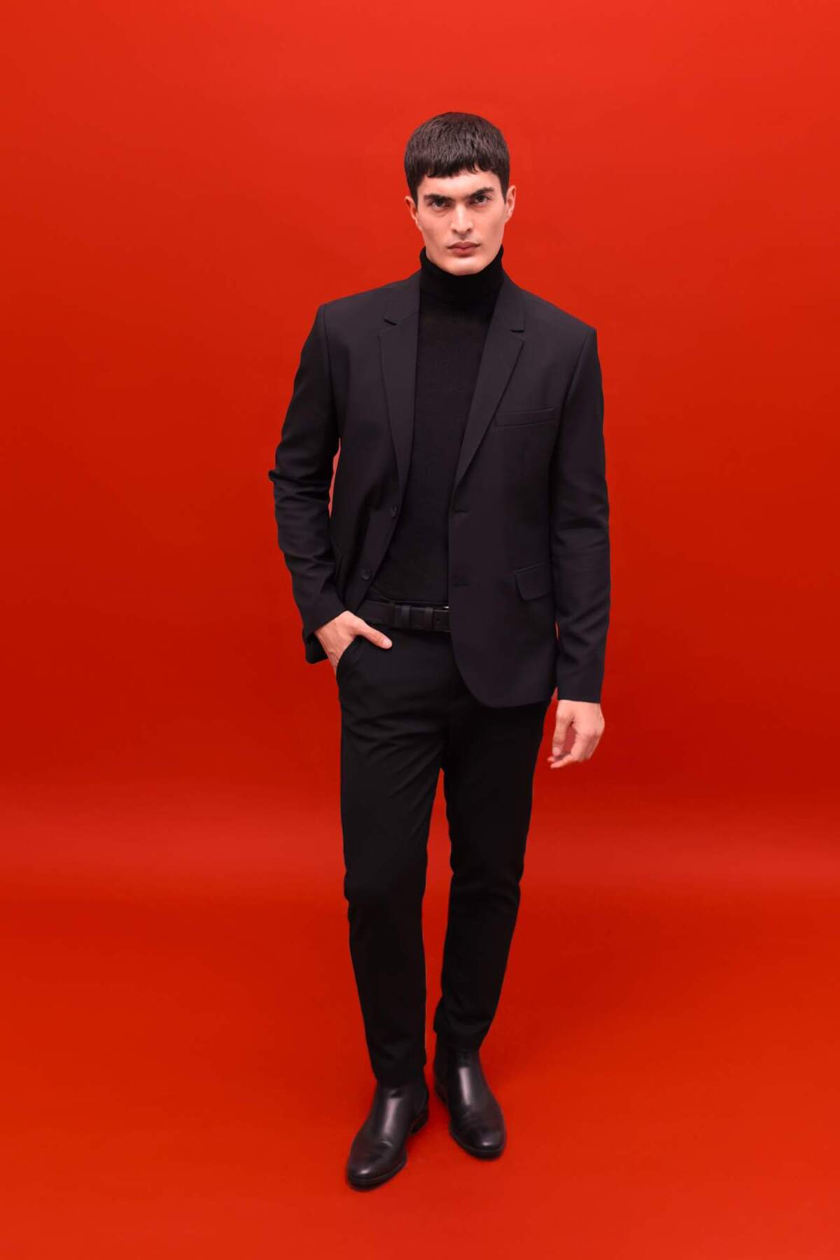 Defacto  Slim Fit Dar Kesim Çapraz Dokuma Düğmeli Blazer Ceket F7232AX25AU - Görsel 2