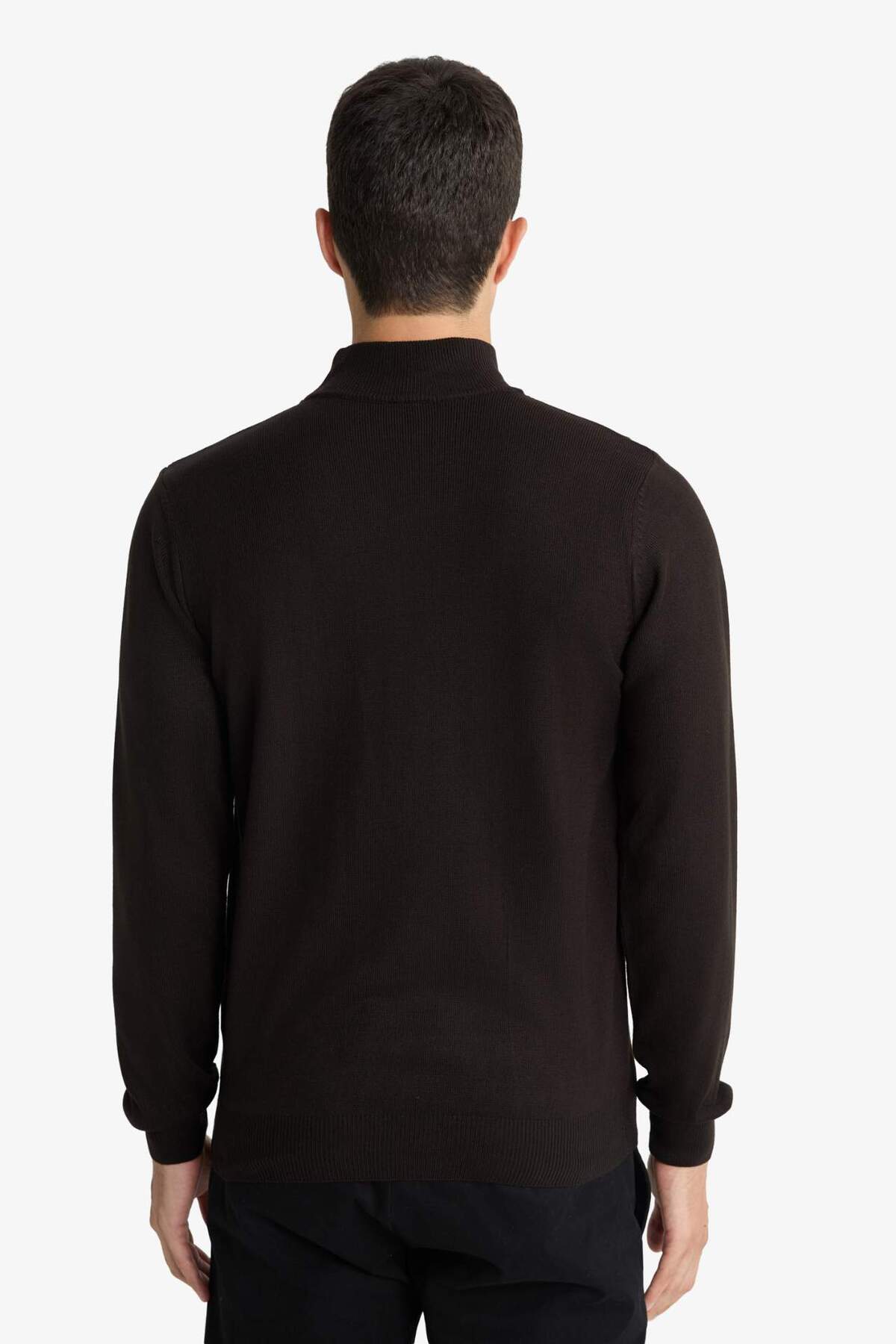 Defacto  Slim Fit Dar Kesim Balıkçı Yaka Basic Düz Triko Kazak R1127AZ25WN - Görsel 6