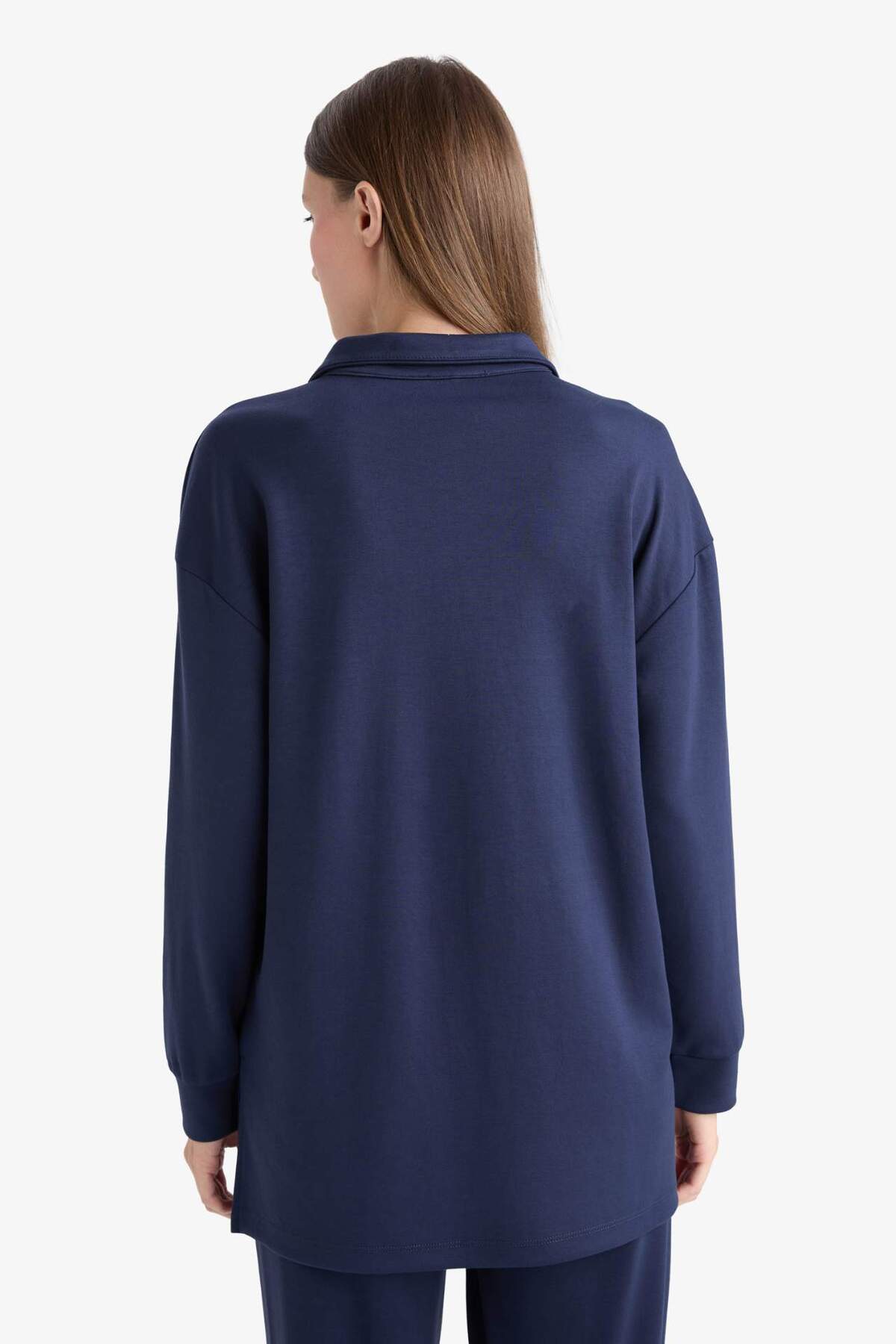 DeFacto Regular Fit Fermuarlı Yaka Uzun Kollu Tunik F5771AX25AU görsel 6