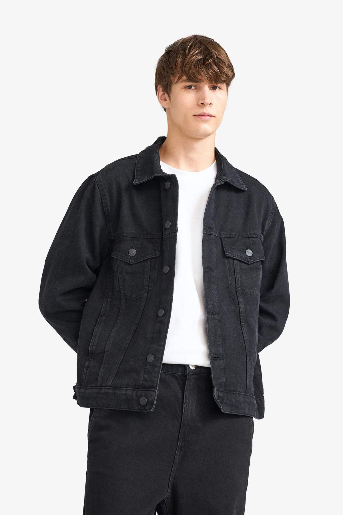 Defacto  Regular Fit Düğmeli Cepli Denim Ceket F4738AX25AU - Görsel 6