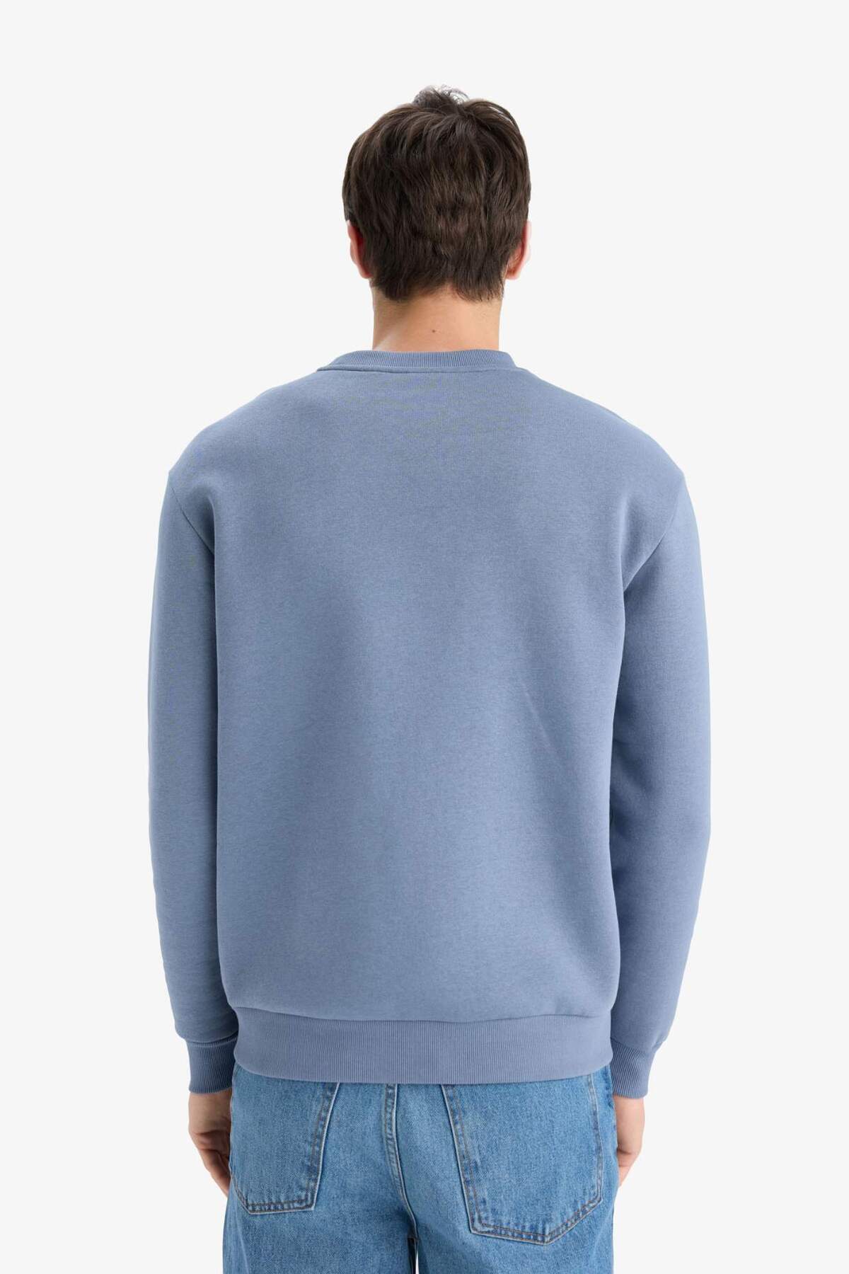 Defacto  Regular Fit Bisiklet Yaka Basic Düz Kalın Sweatshirt T3777AZ25AU - Görsel 6