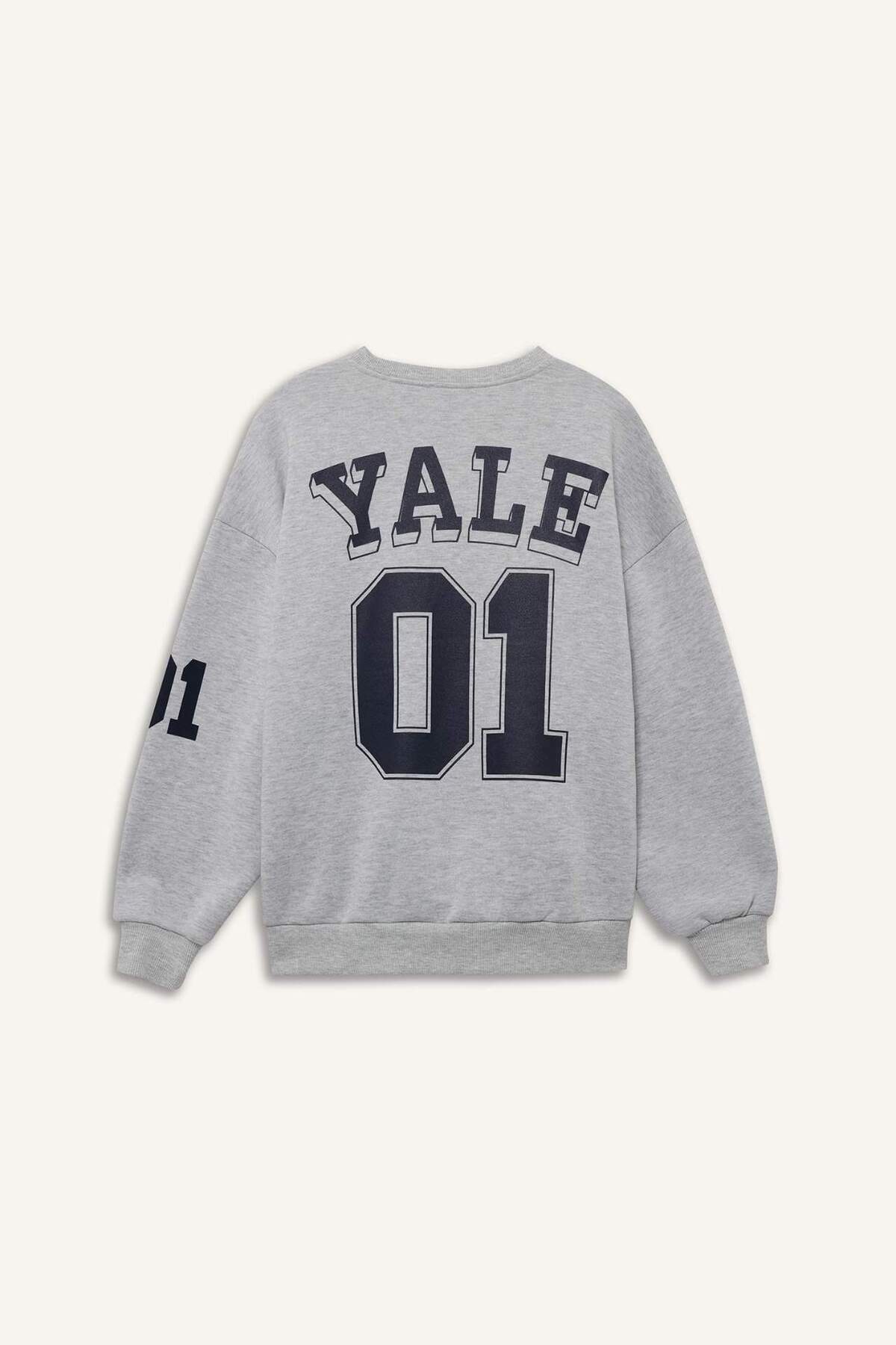 Defacto  Yale University Oversize Geniş Kalıp Bisiklet Yaka Sweatshirt F9527AX25AU - Görsel 2