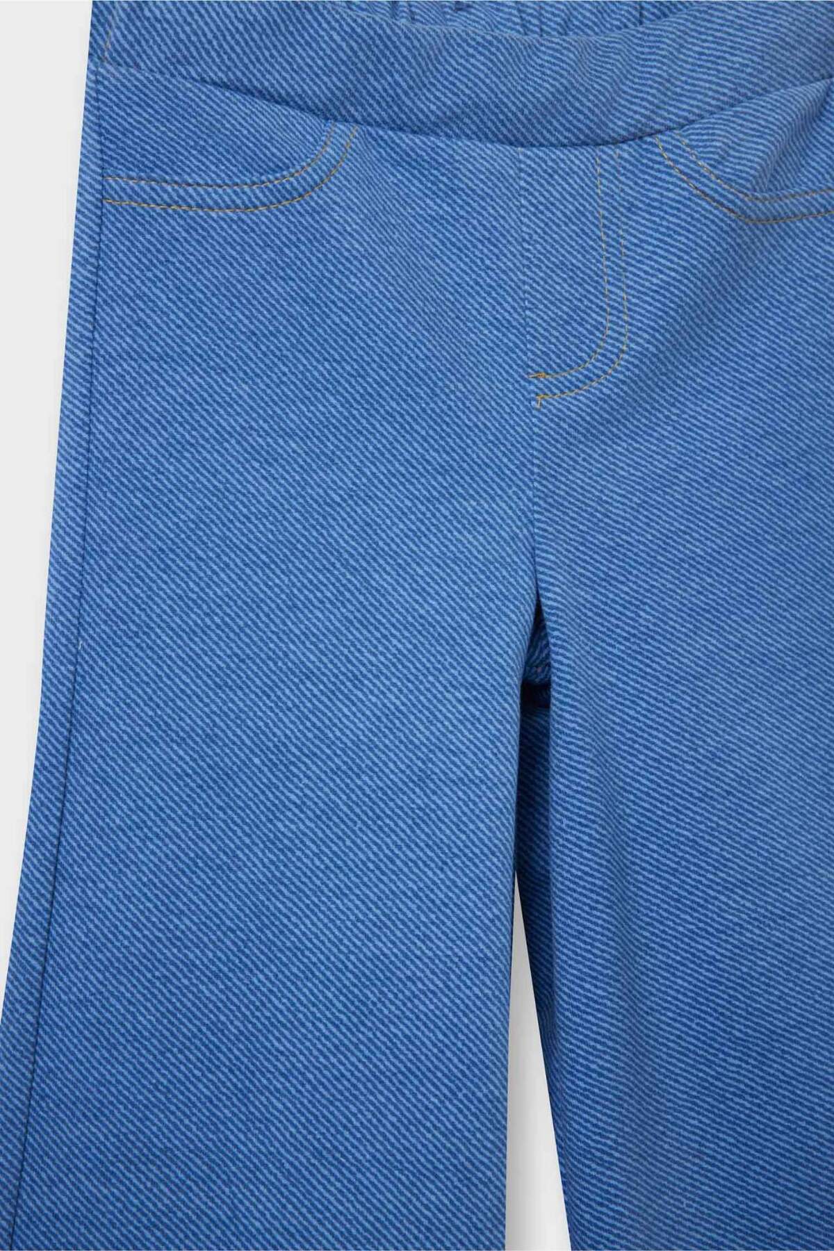 Defacto Wide Leg Jean Görünümlü Pantolon Kız Bebek F3780A525AU fotoğrafı 2 (önizleme)