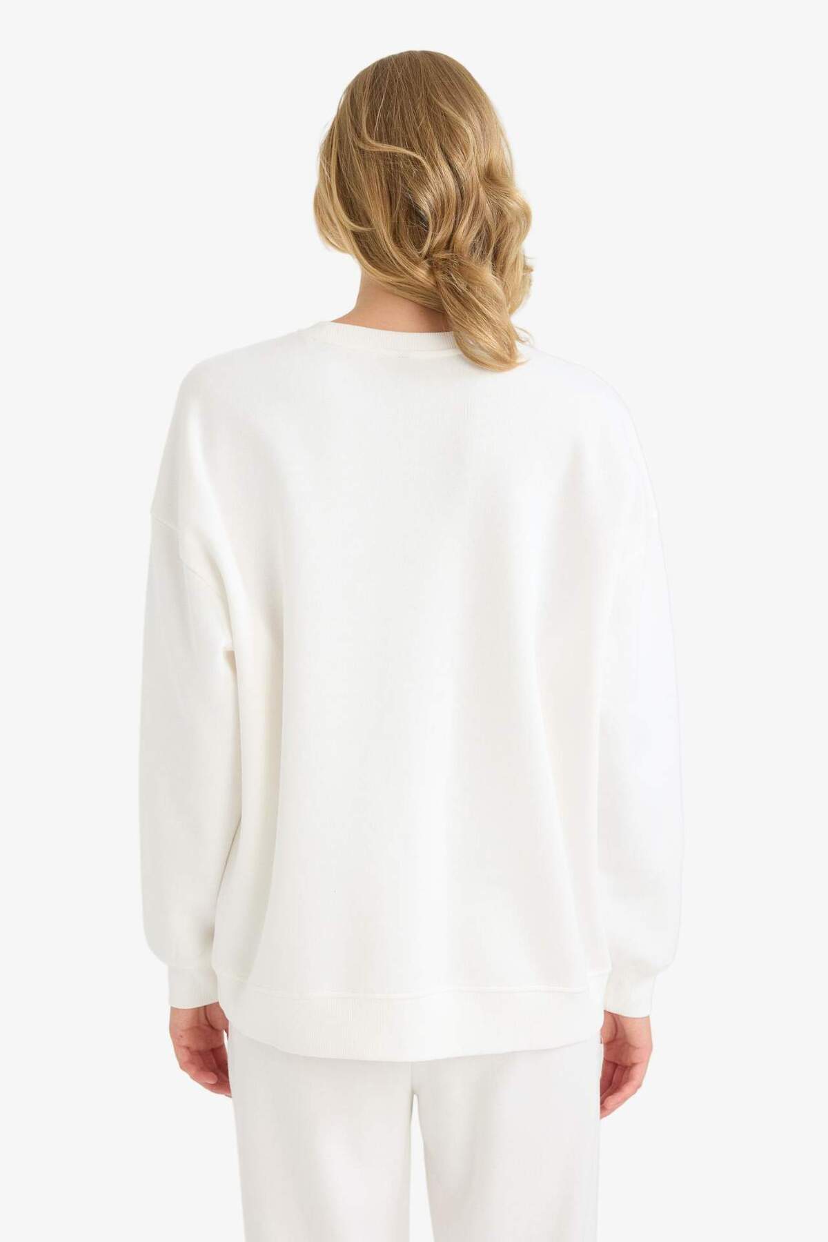 DeFacto Oversıze Basıc Kalın Sweatshirt F9628AX25AU görsel 6