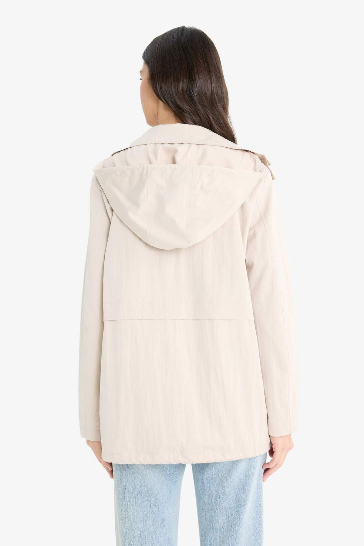 Defacto  Su Geçirmez Regular Fit Kapüşonlu Fermuarlı Yağmurluk E8605AX25AU - Görsel 7