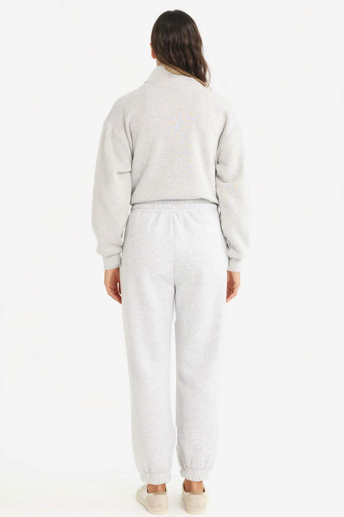Defacto  Basic Düz Cepli Beli Bağcıklı Kalın Jogger Eşofman Altı F9622AX25AU - Görsel 6