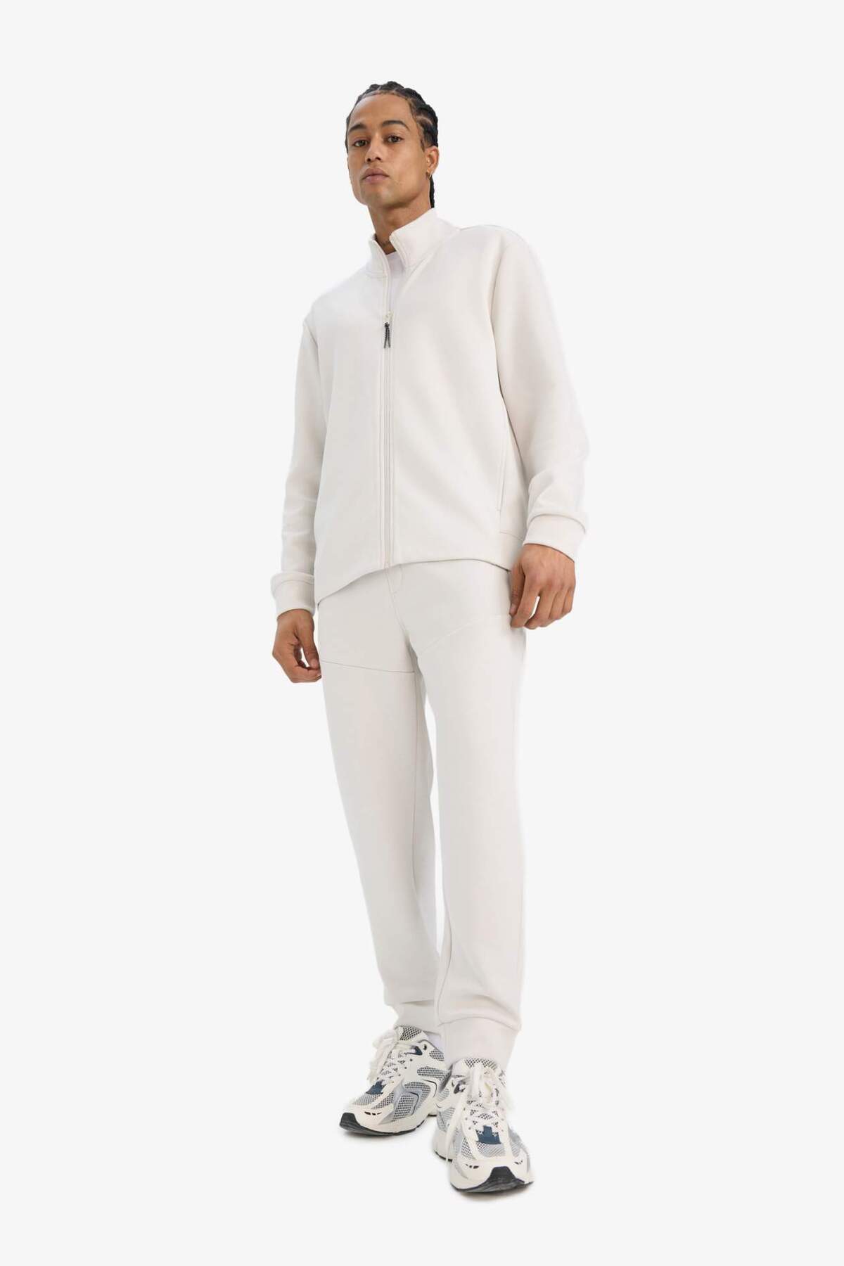 Defacto  Standart Fit Dik Yaka Skuba Dalgıç Kumaş Fermuarlı Hırka E9337AX25AU - Görsel 2