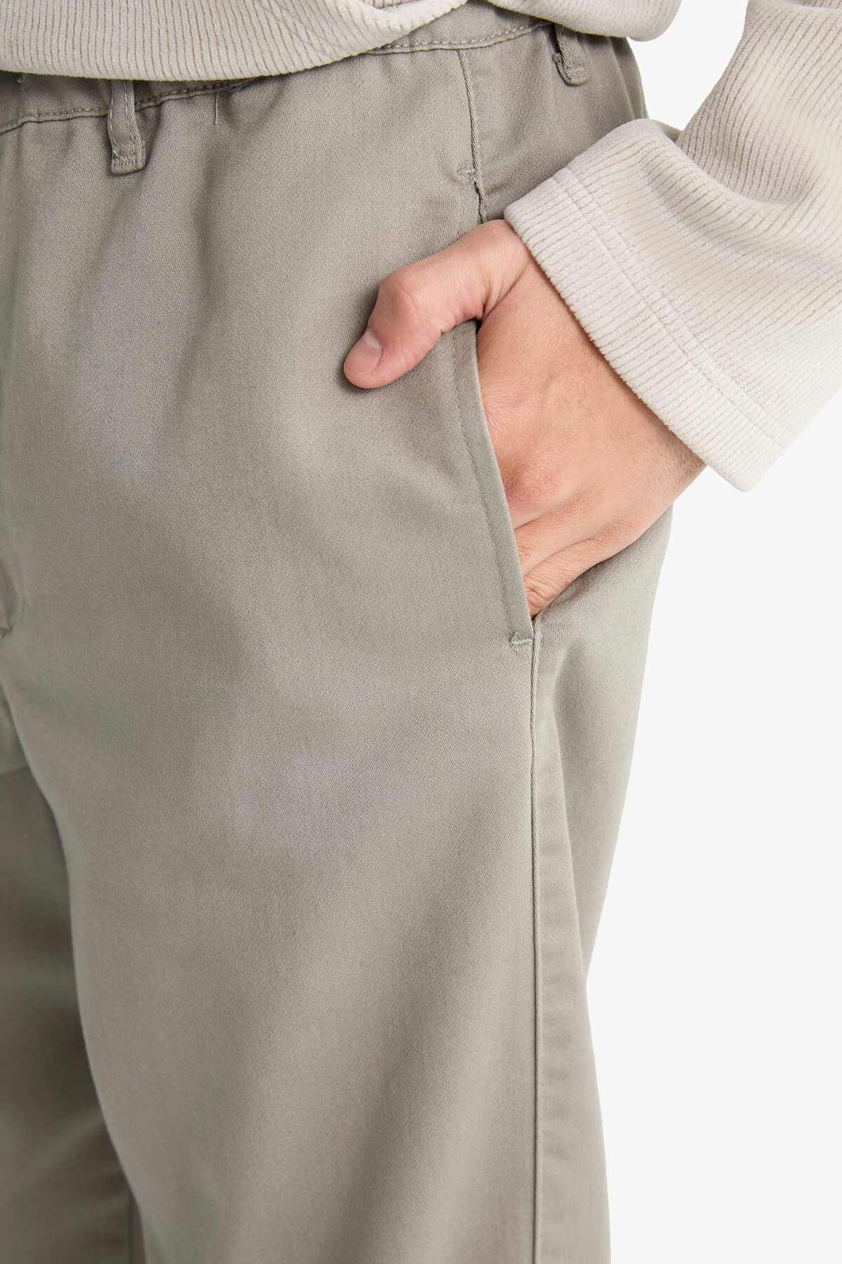 Beli Bağcıklı Wide Leg Pantolon F6131AX25AU — خاکستری — تصویر 6 از 8
