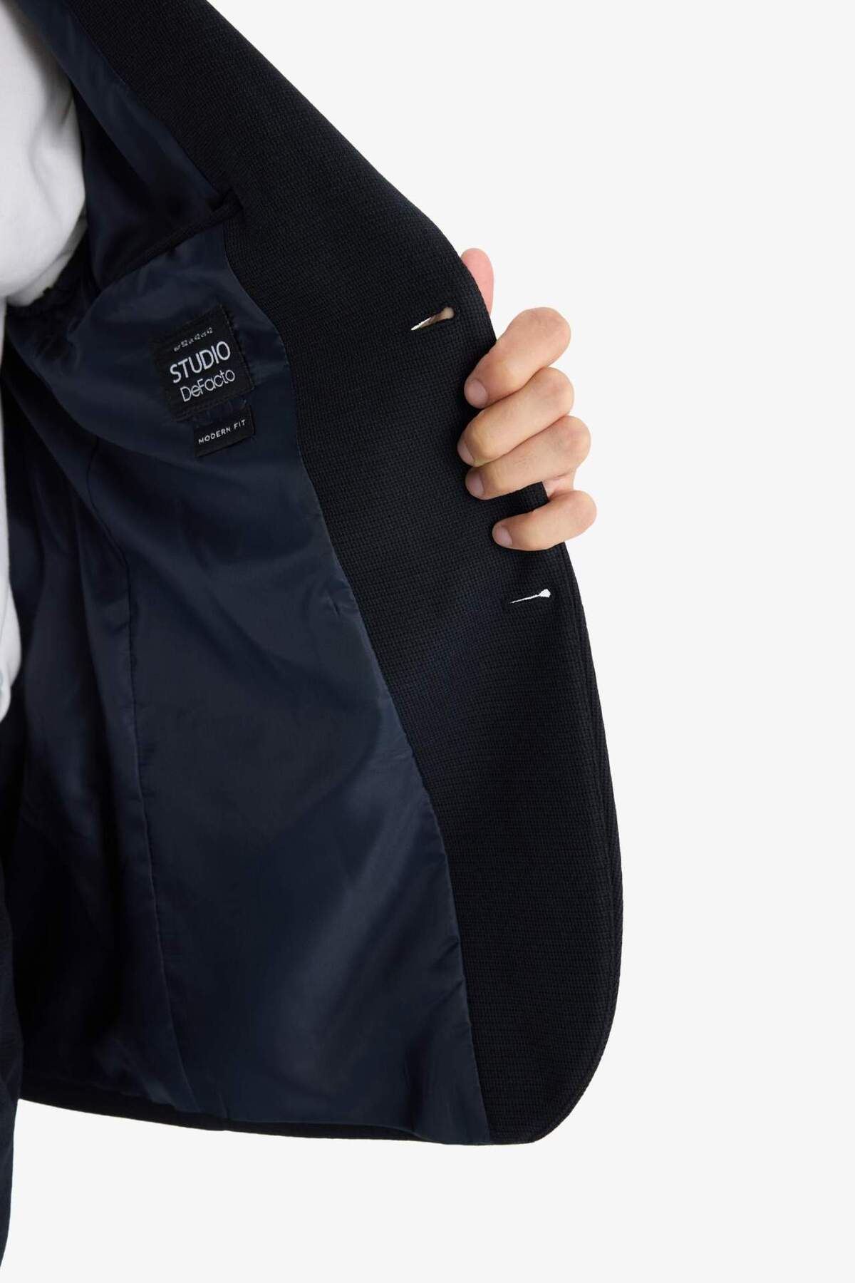 Defacto  Modern Fit Düğmeli Cepli Blazer Ceket F2347AX25AU - Görsel 8