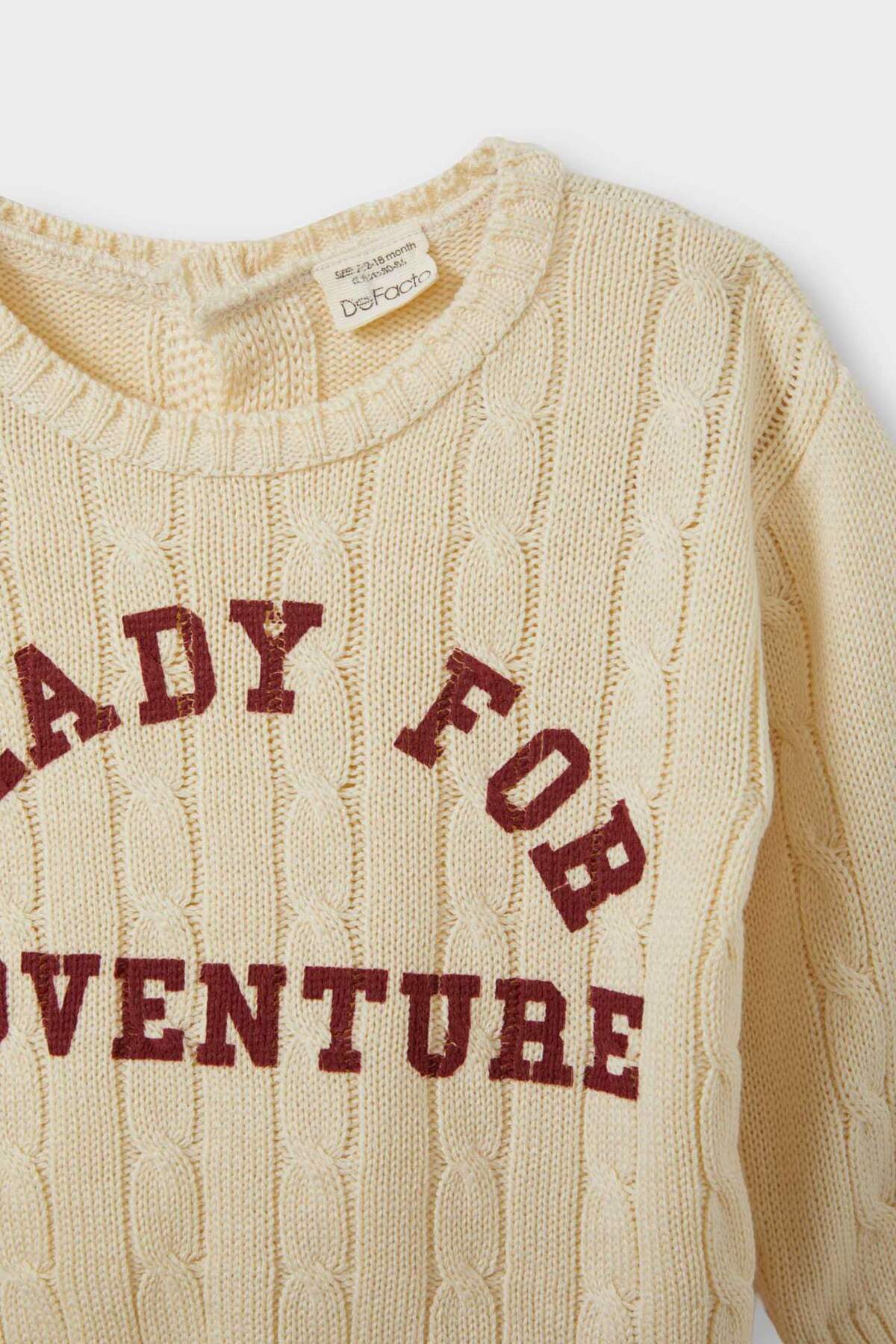 Defacto Bisiklet Yaka Baskılı Triko Kazak Erkek Bebek F2578A525AU fotoğrafı 2 (önizleme)