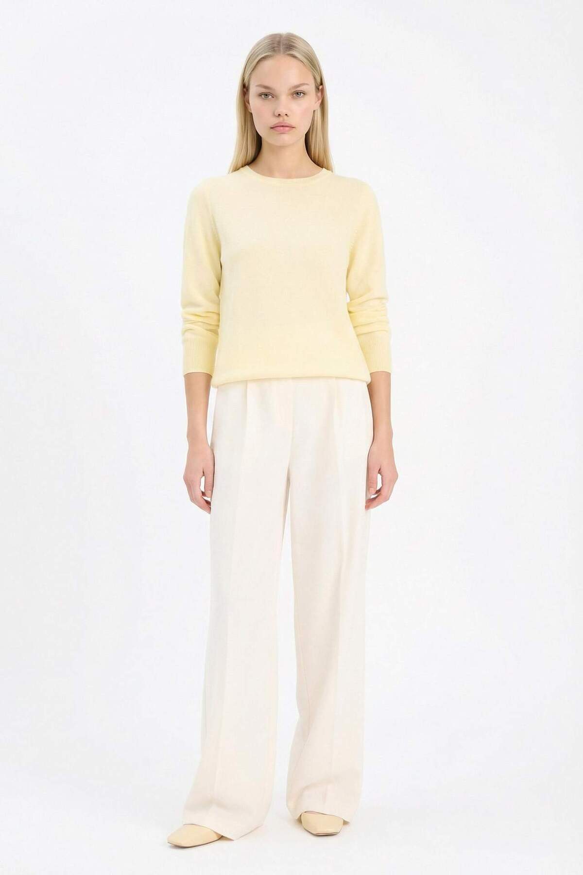 Defacto  Regular Fit Bisiklet Yaka Triko Kazak F7091AZ25WN - Görsel 2