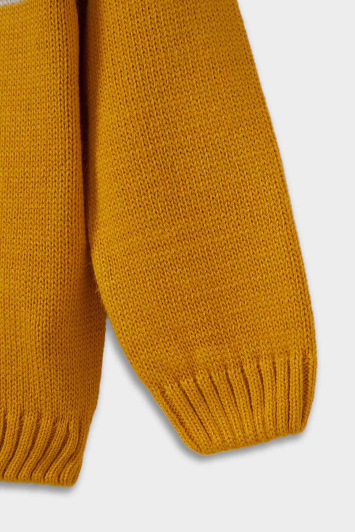 Defacto Bisiklet Yaka Renk Bloklu Triko Kazak Erkek Bebek C8875A525AU fotoğrafı 3 (önizleme)