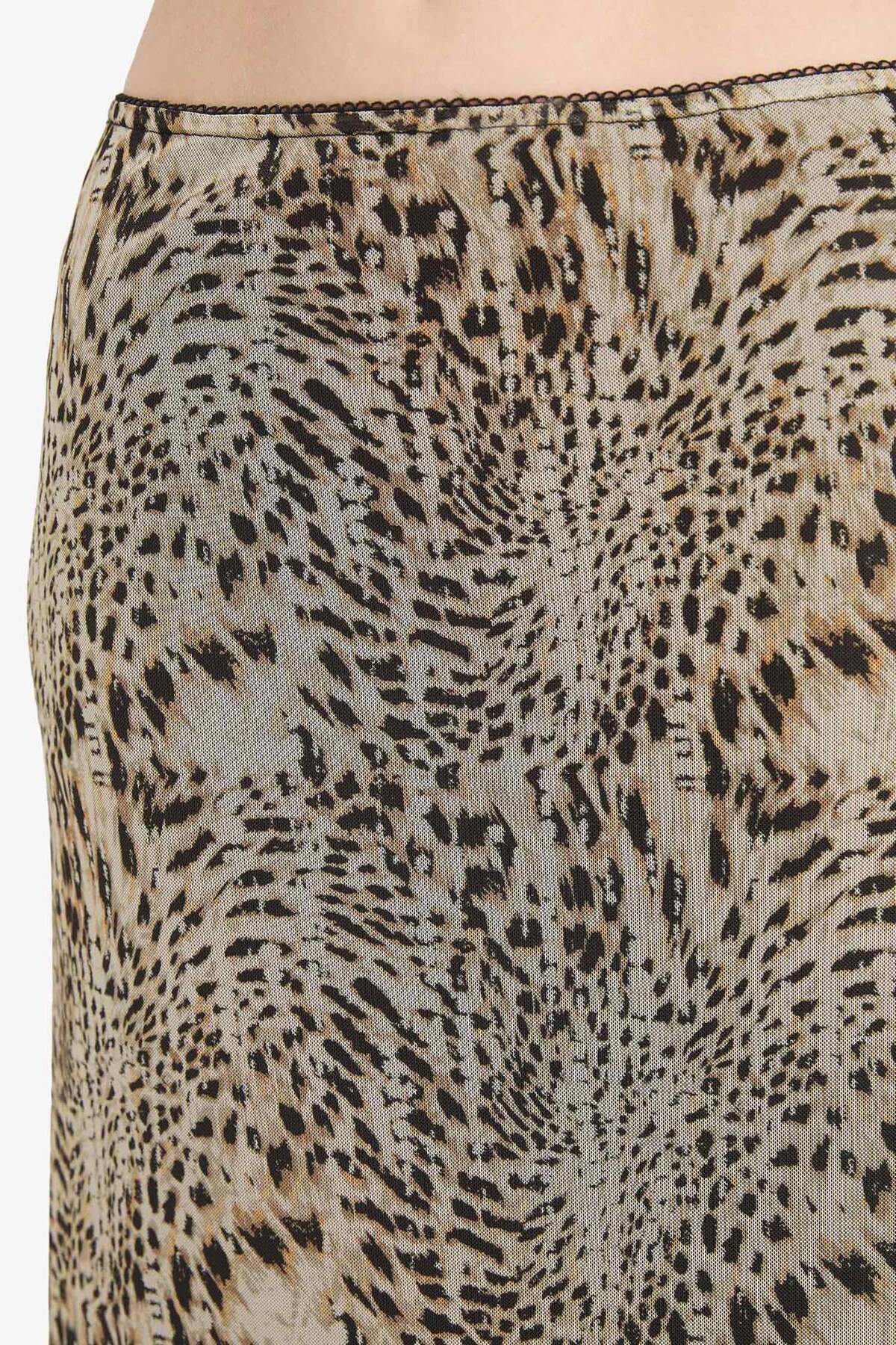 Defacto  A Form Desenli Normal Bel Penye Astar Tül Maxi Etek D7077AX25AU - Görsel 5