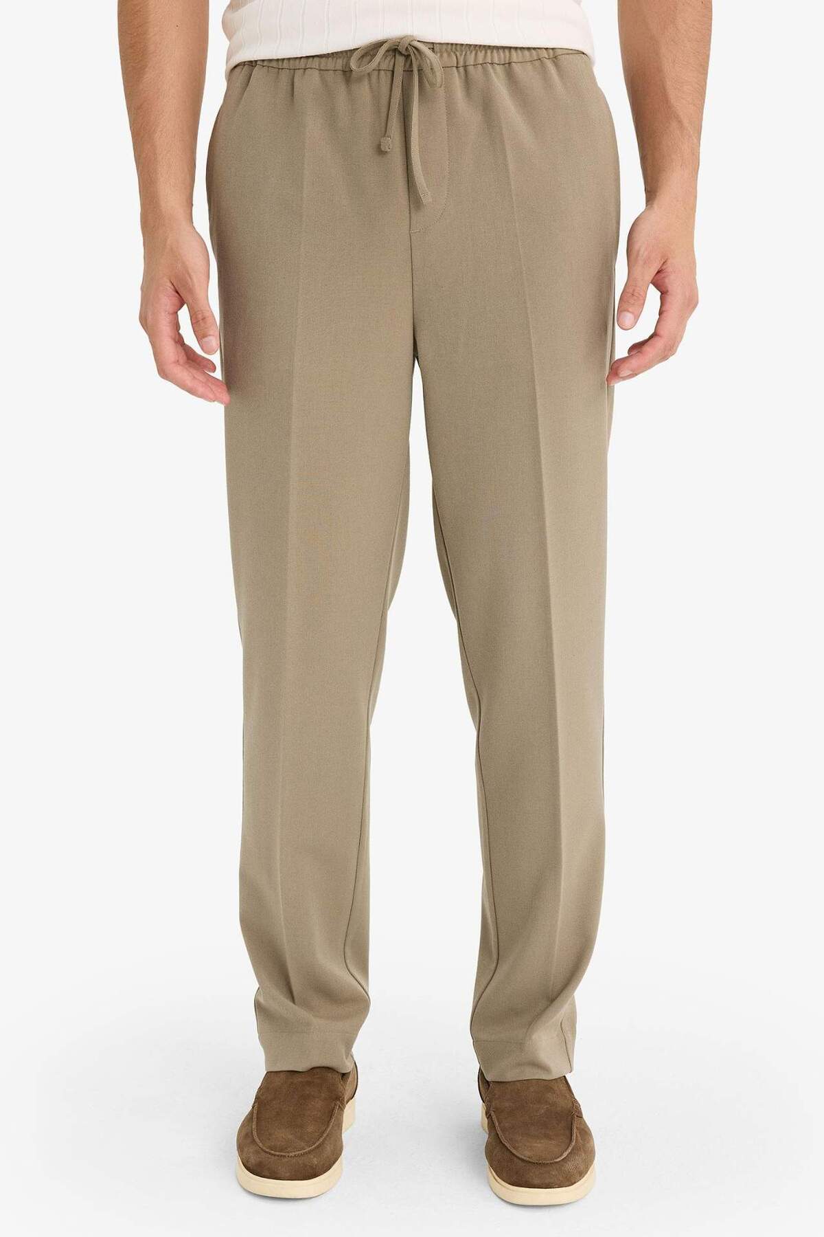 DeFacto Ultra Yumuşak Beli Bağcıklı Lastikli Cepli Jogger Fit Her Yöne Esneyen Yumuşak Tuşe Pantolon A9943AX görsel 4