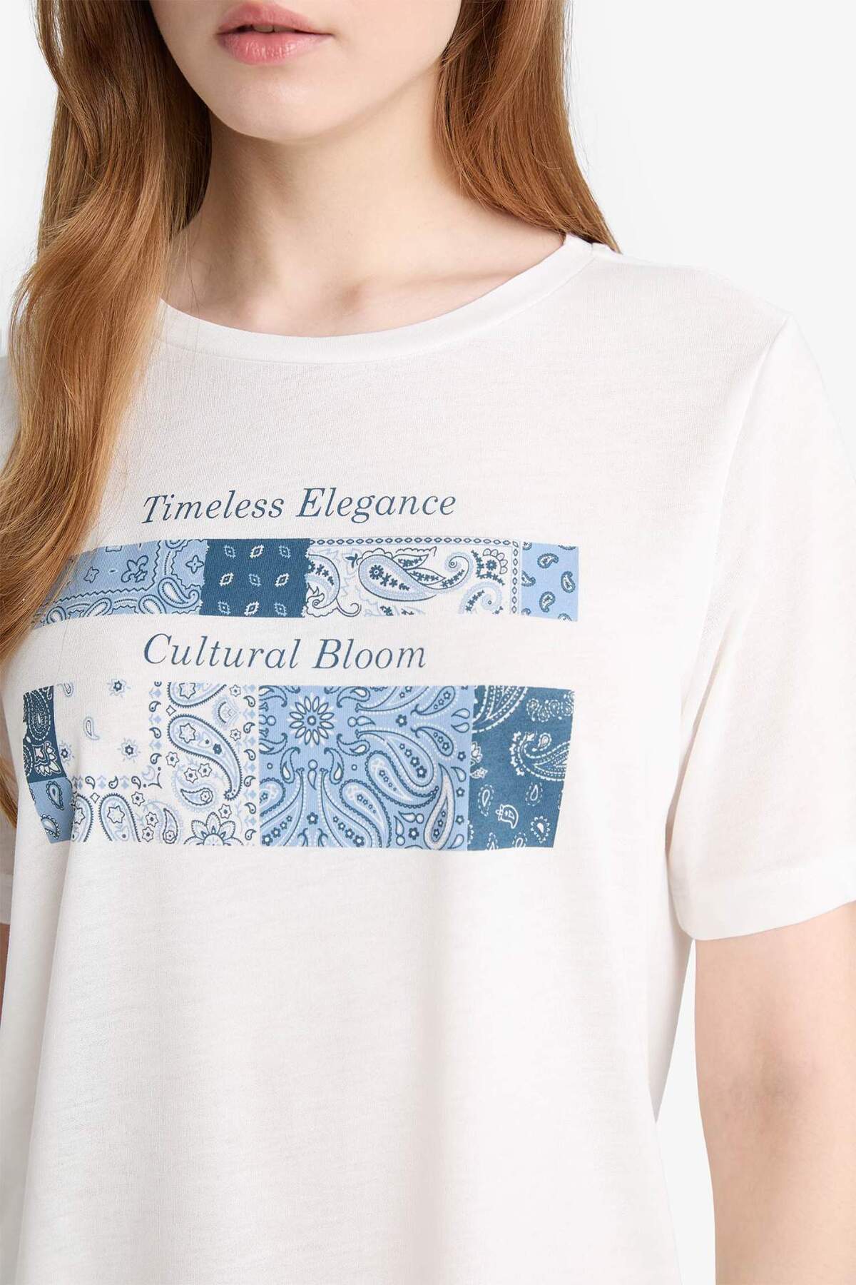 Defacto  Regular Fıt Bisiklet Yaka Kısa Kollu Tişört G0427AX25AU - Görsel 5