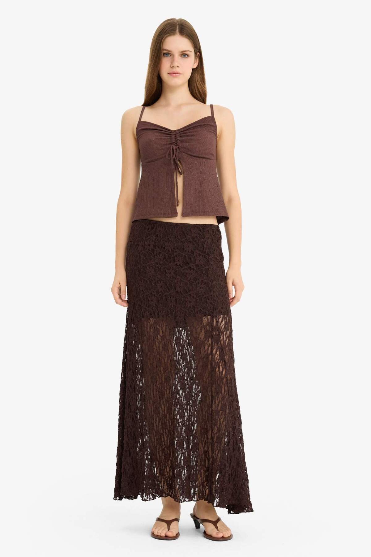 High Waist Lace Maxi Skirt F8063AX25SM
