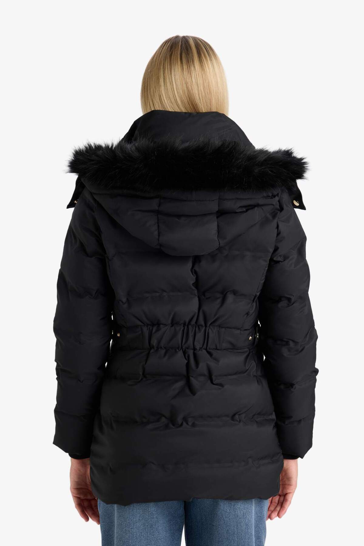 DeFacto Sıcak Tutan Su İtici Regular Fit Kapüşonlu Parka F7424AX26SP görsel 7
