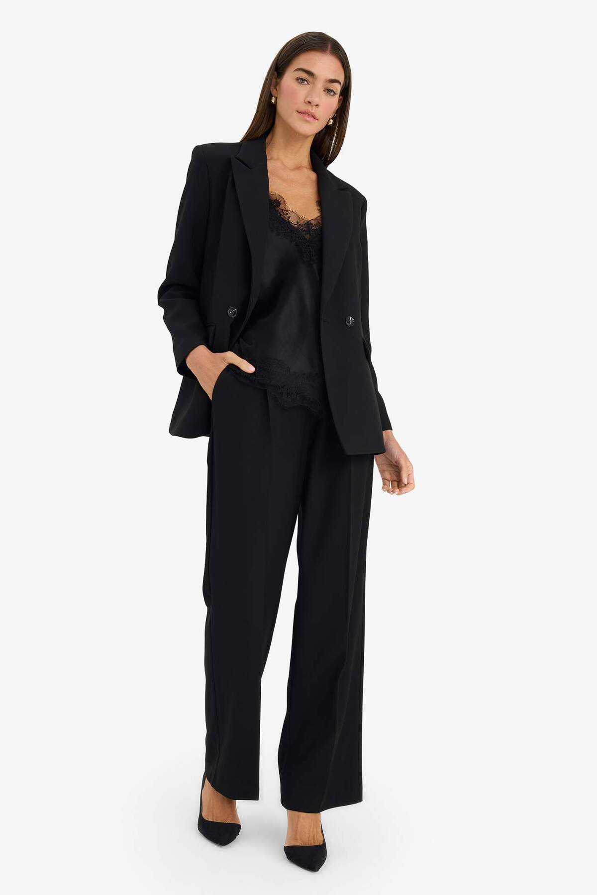 Defacto  Straight Fit Palazzo Pantolon (26 SP) - Görsel 6