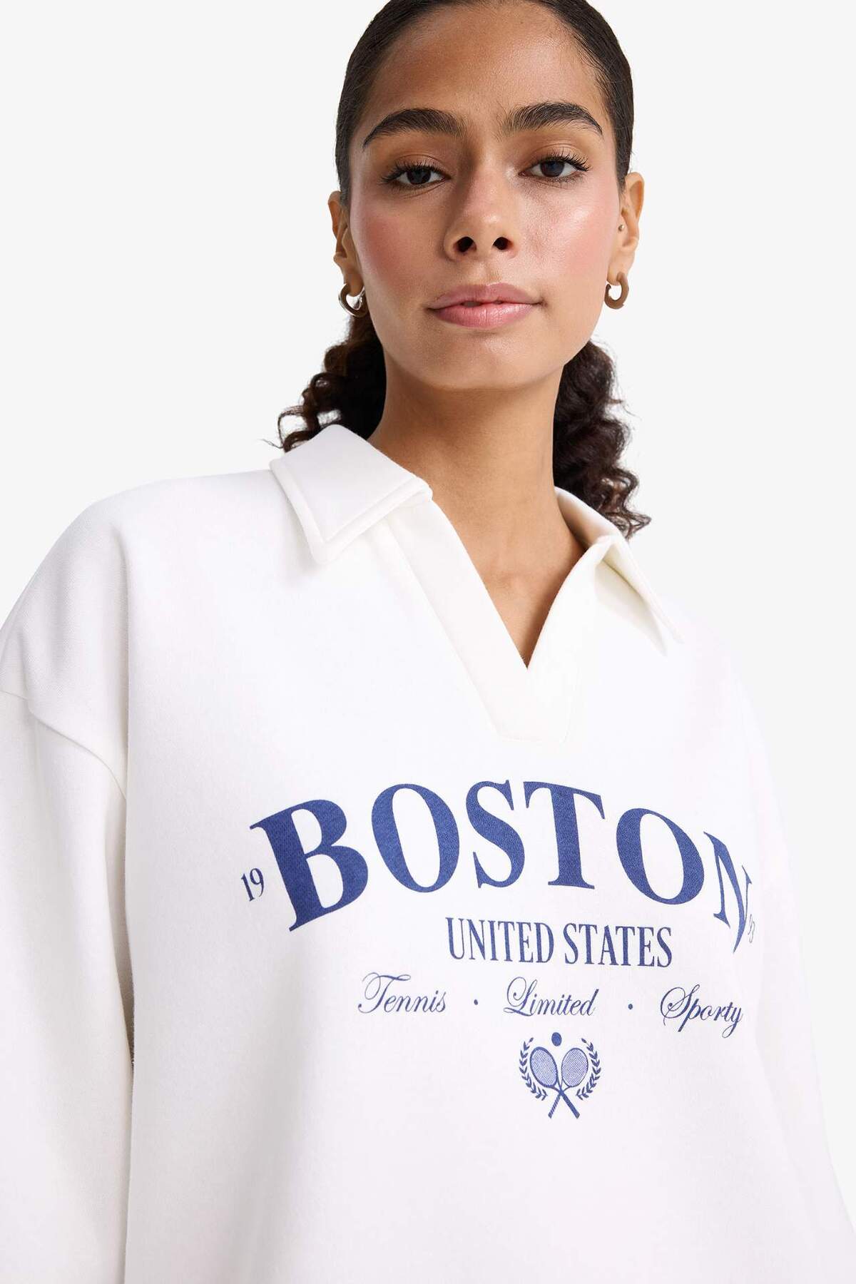 Defacto  Kadın Sweat F1064AX/ER105 ECRU - Görsel 4