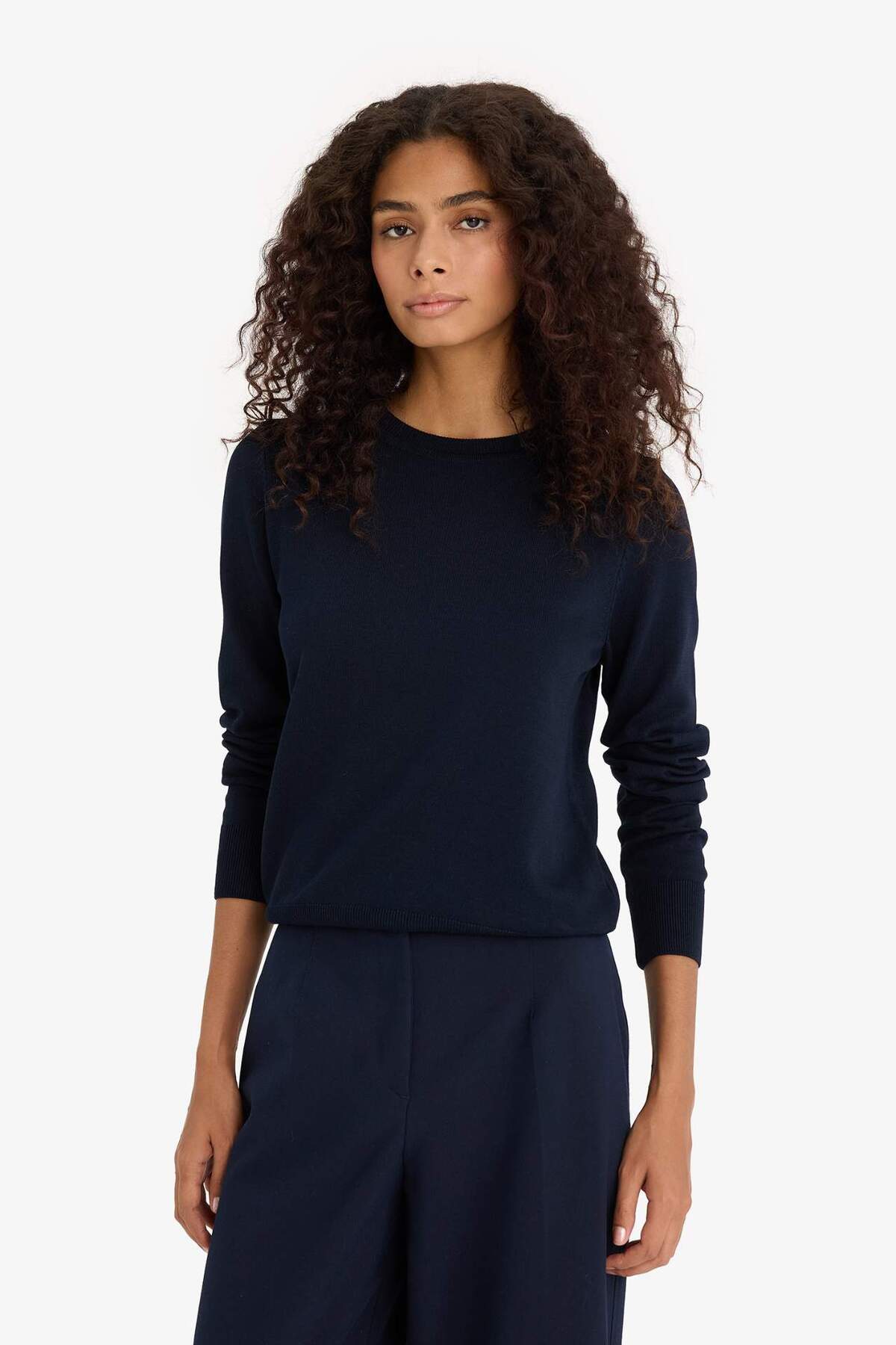 DeFacto Regular Fit Bisiklet Yaka Triko Kazak E7889AX25WN görsel 4