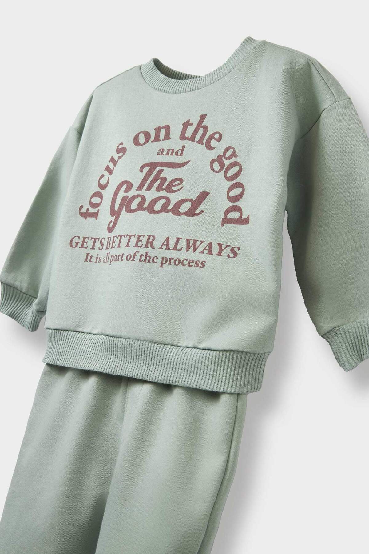 Defacto Erkek Bebek 2li Takım Baskılı Sweatshirt Beli Lastikli Eşofman Altı E9261A525AU fotoğrafı 3 (önizleme)