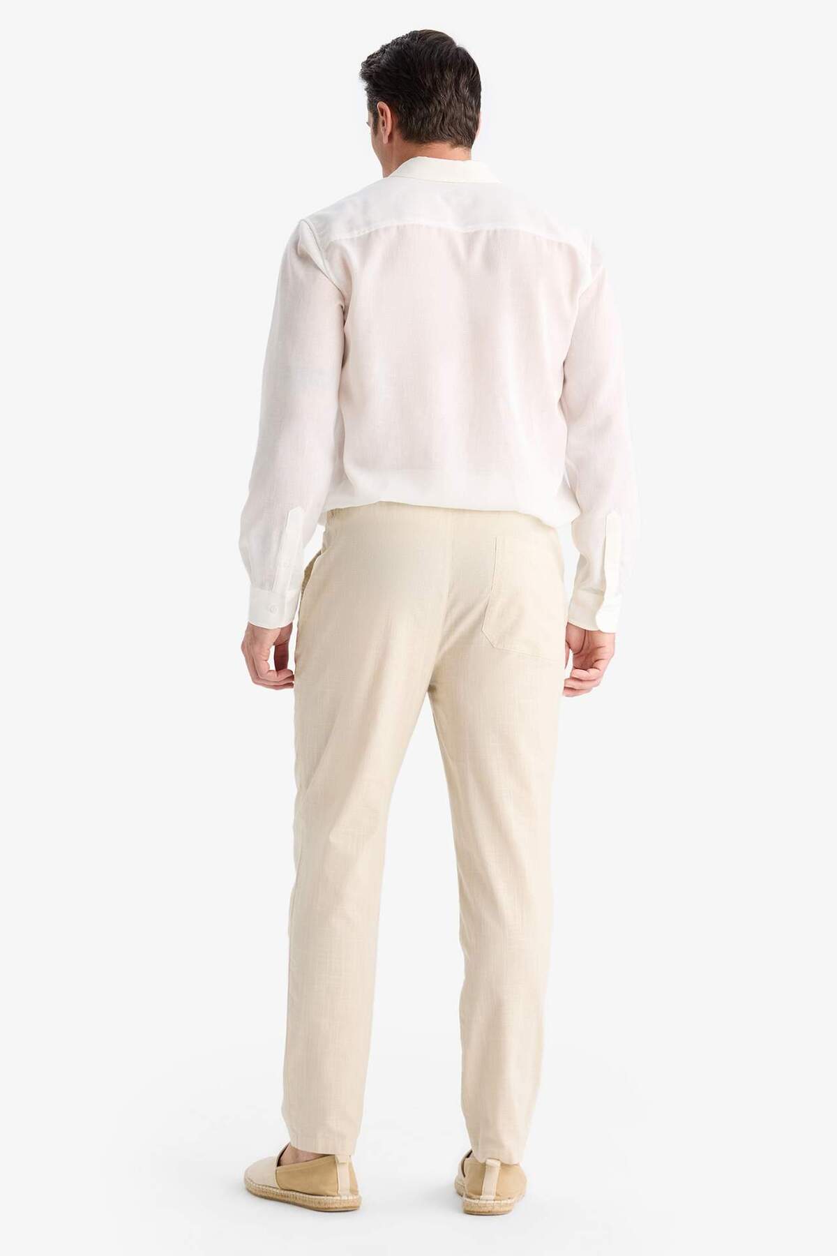 DeFacto %100 Pamuk Jogger Fit Beli Bağcıklı Lastikli Dar Paça Cepli Pantolon Z6475AZ25AU görsel 6
