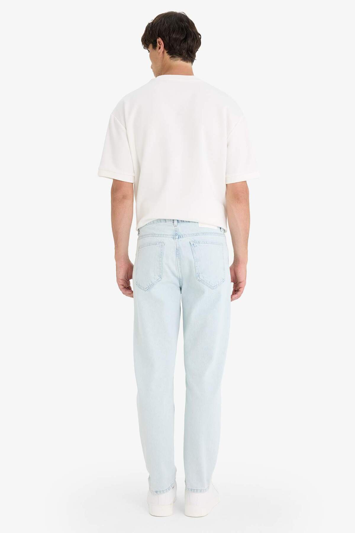 Defacto  %100 Pamuk 90s Slim Fit Dar Paça Jean Yıkamalı Pantolon F5667AX25AU - Görsel 7