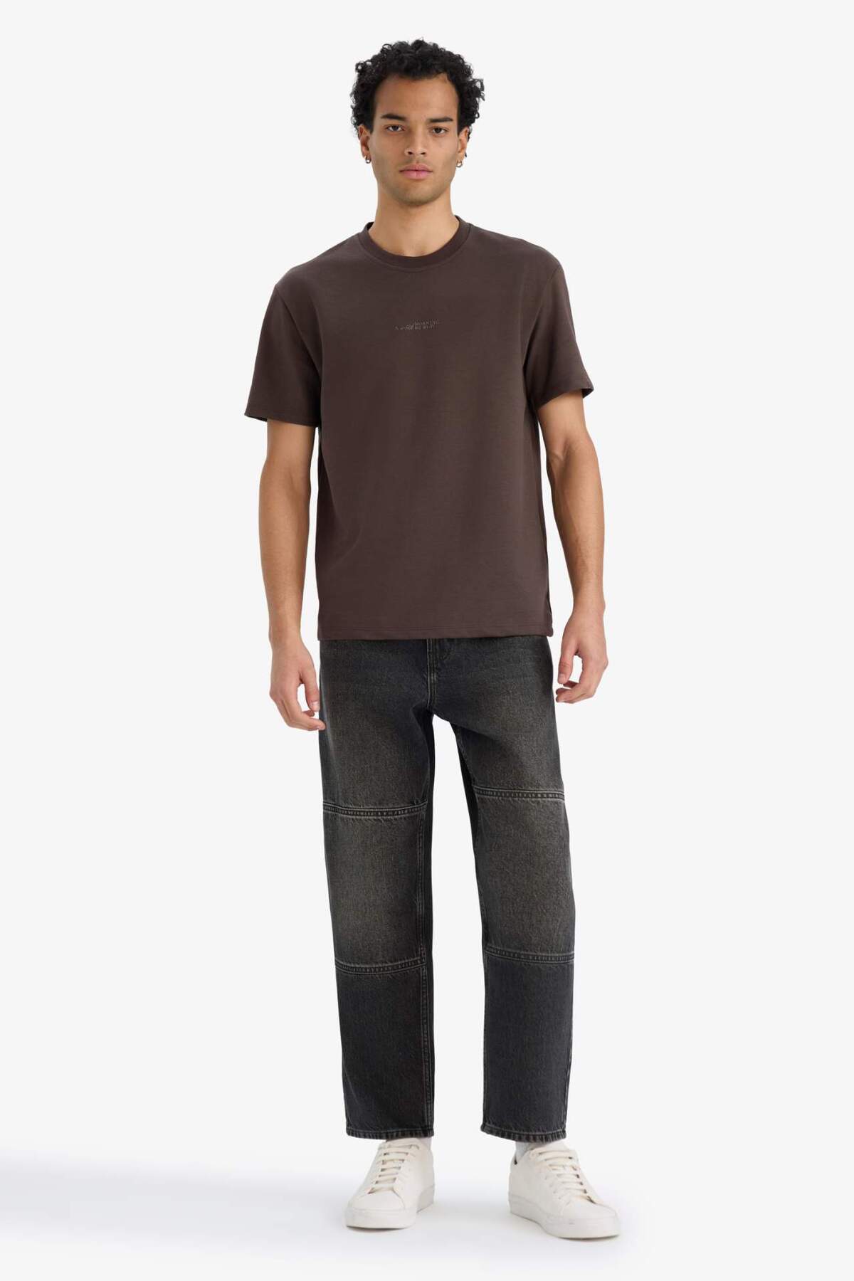 Defacto  Boxy Fit Bisiklet Yaka Baskılı Kısa Kollu Tişört F8590AX25HS - Görsel 2