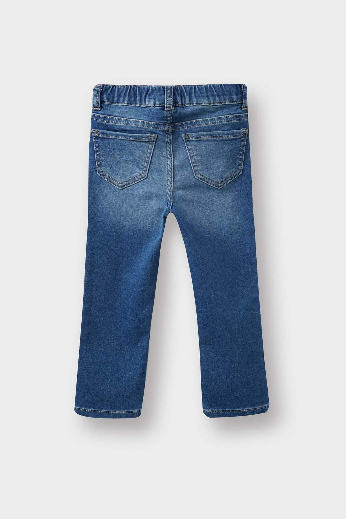 Defacto Beli Lastikli Jean Pantolon Kız Bebek E9557A525AU fotoğrafı 4 (önizleme)