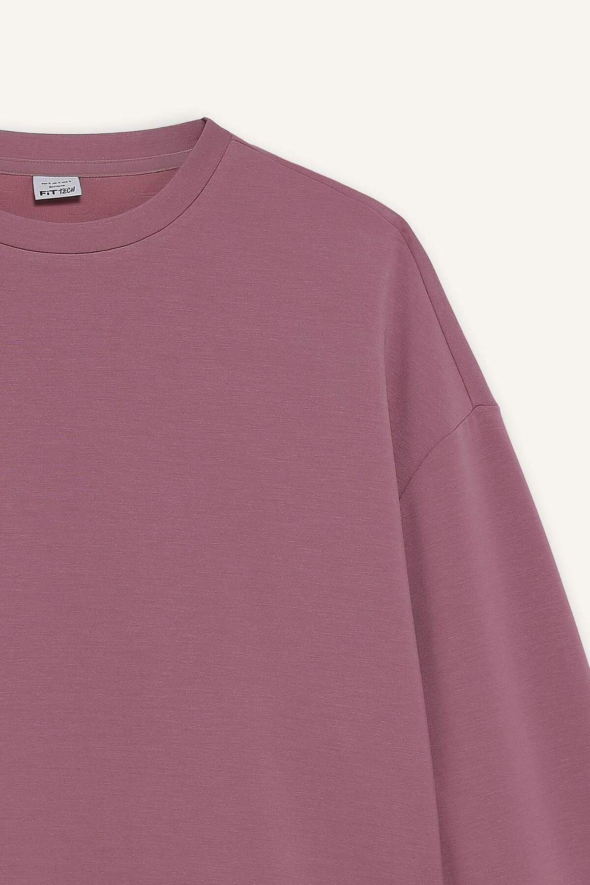 DeFacto Ultra Yumuşak Oversize Geniş Kalıp Bisiklet Yaka Modal Sweatshirt E8954AX25AU görsel 8
