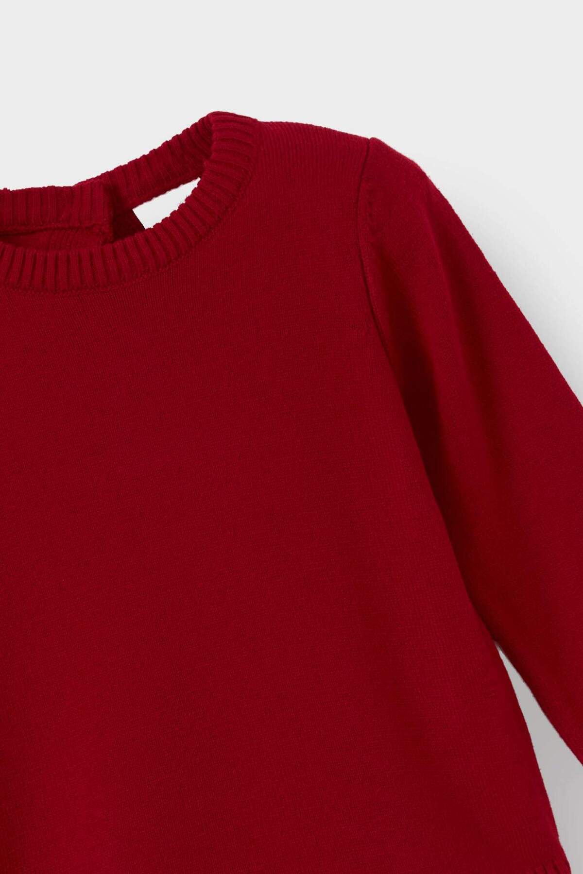 Defacto Kız Bebek Bisiklet Yaka Triko Kazak X8187A225AU fotoğrafı 2 (önizleme)