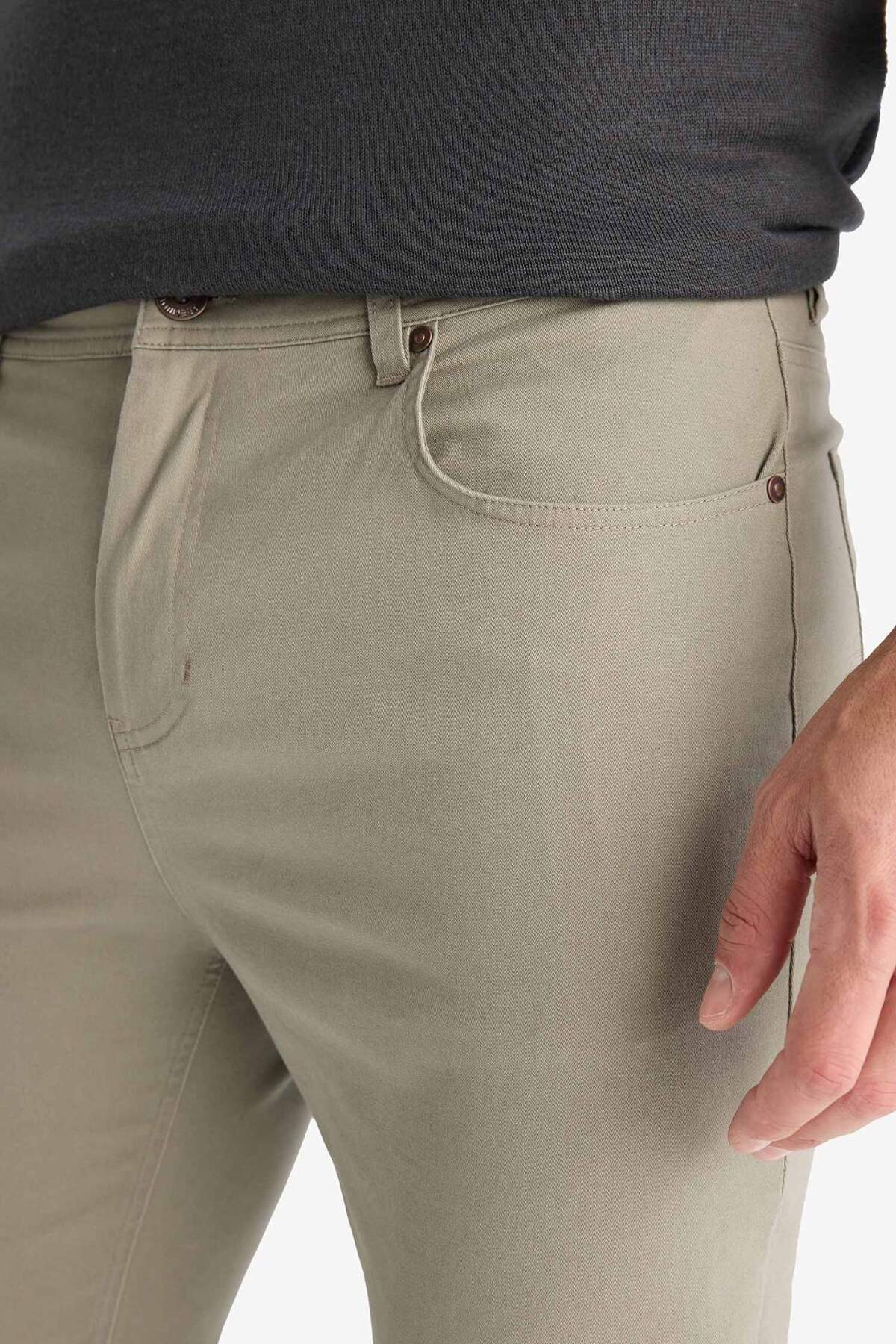 Defacto  Slim Fit Dar Kesim Dar Paça Cepli Pantolon B2089AX25AU - Görsel 6