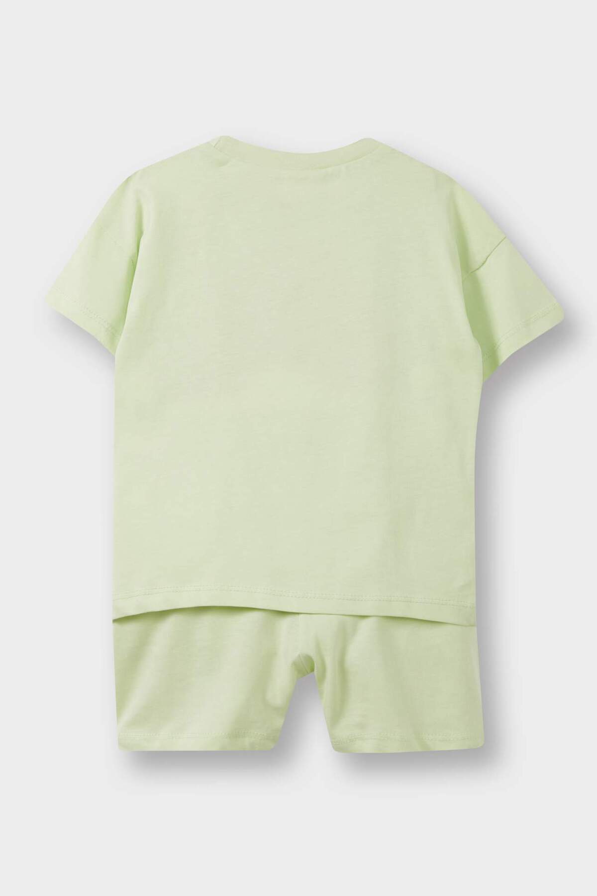 Defacto 2'li Takım Baskılı Kısa Kollu Tişört Beli Lastikli Şort Erkek Bebek E6836A525SM fotoğrafı 4 (önizleme)