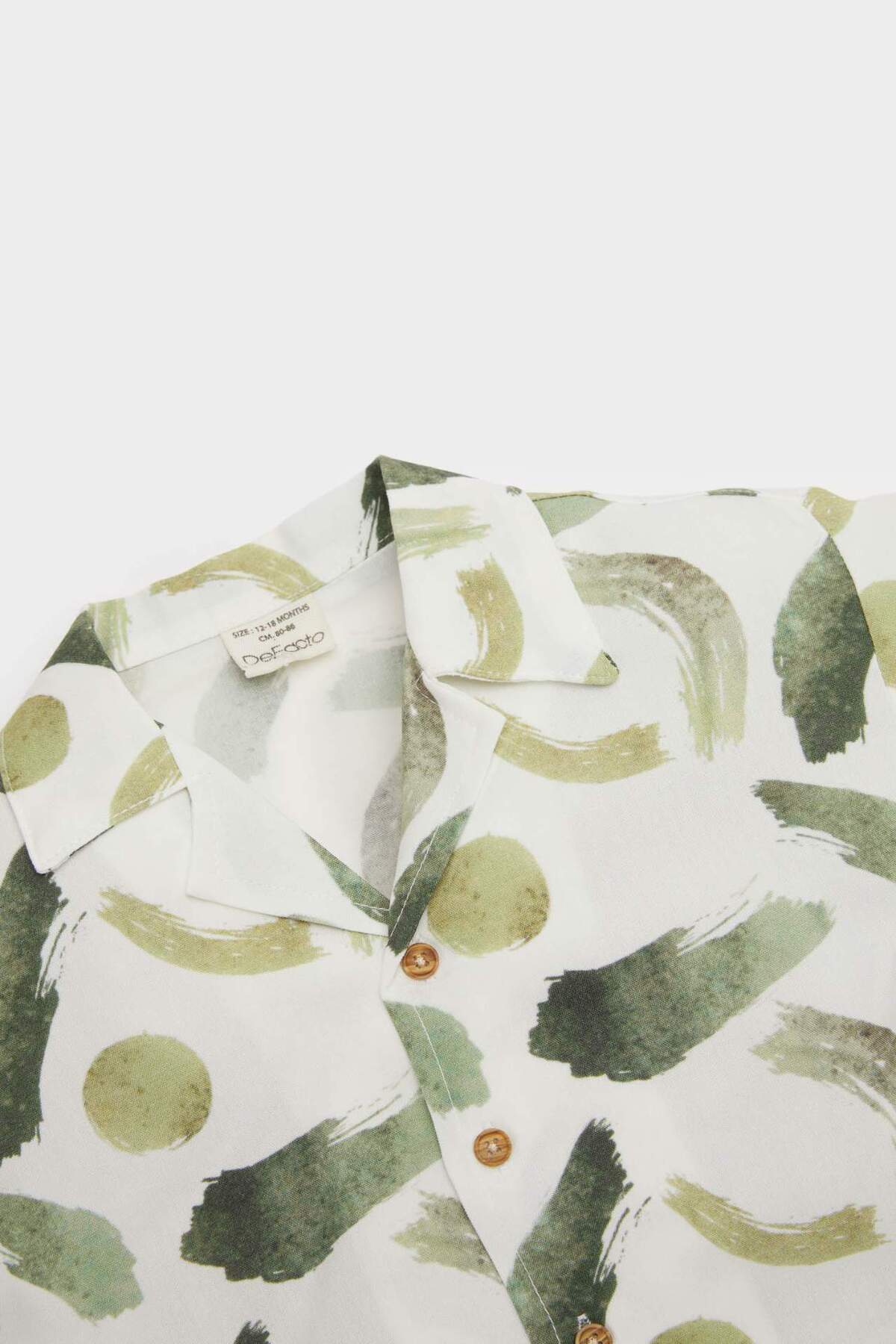 Defacto 2li Takım Desenli Kısa Kollu Gömlek Şort Erkek Bebek E9022A525SM fotoğrafı 3 (önizleme)