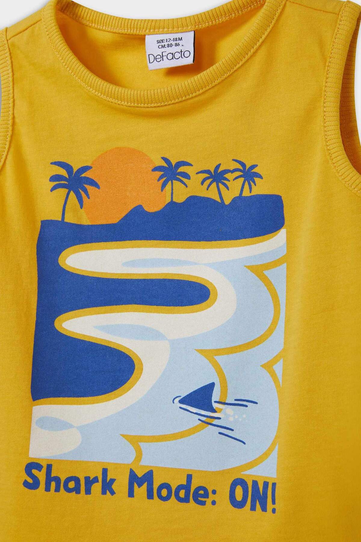 Defacto Bisiklet Yaka Palmiye Desenli Atlet Erkek Bebek E1304A525HS fotoğrafı 2 (önizleme)