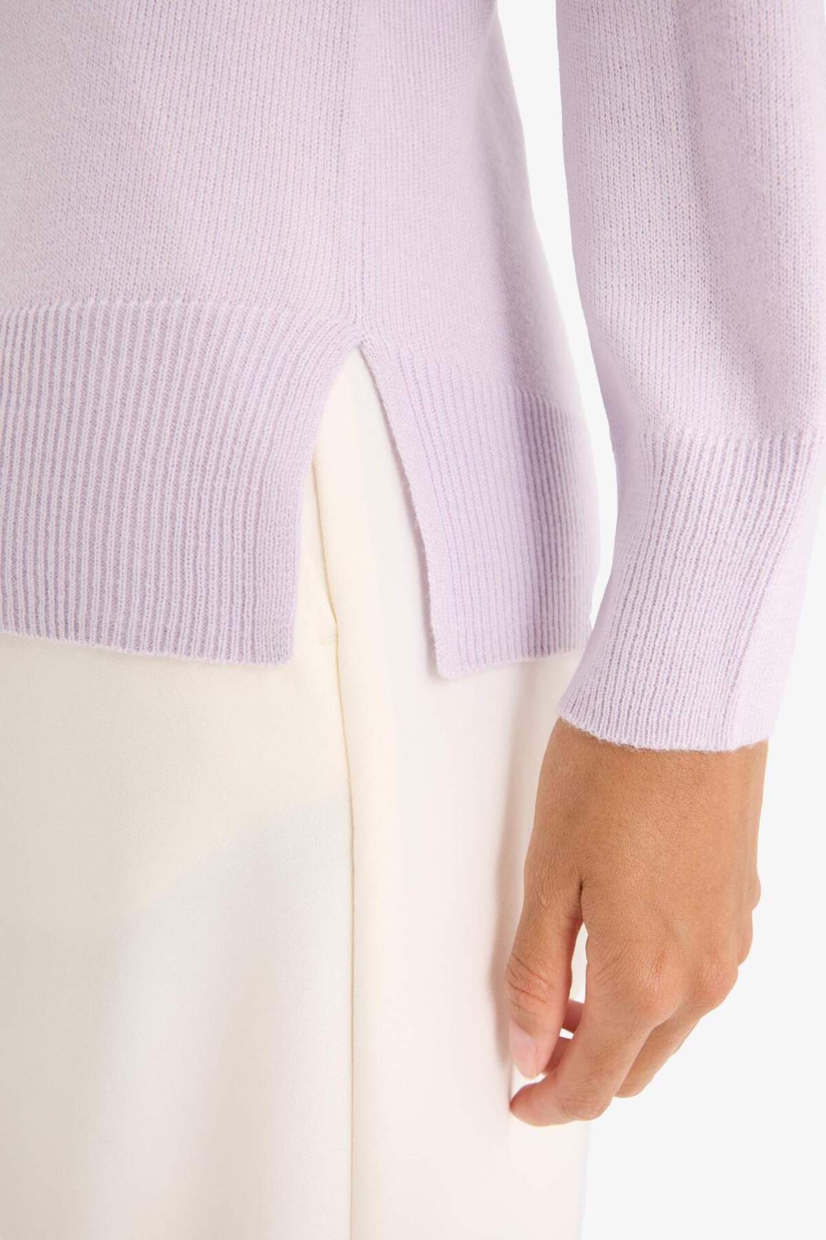 Defacto  Relax Fit Bisiklet Yaka Basic Düz Triko Kazak I6913AZ25WN - Görsel 6