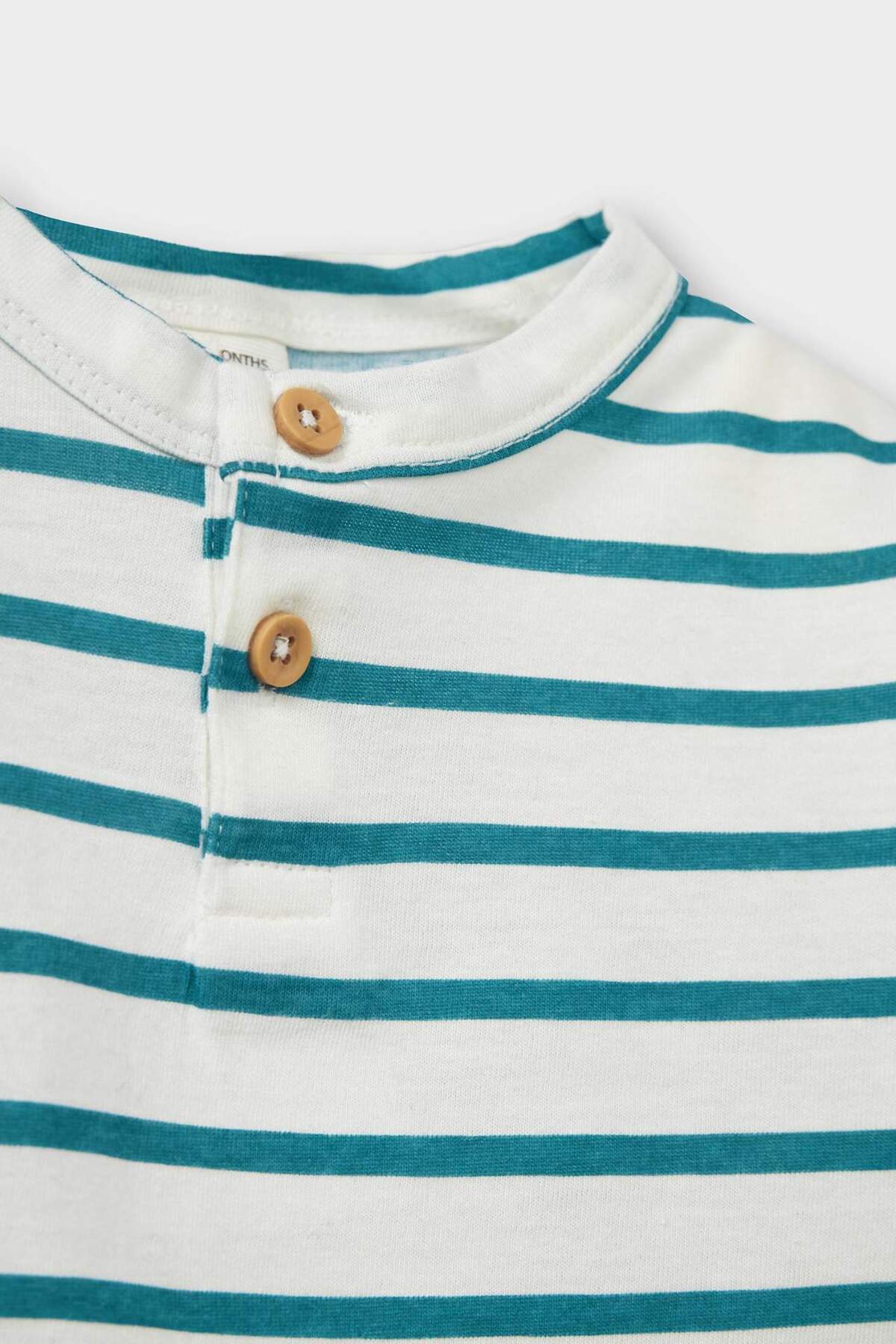 Defacto 2'li Takım Çizgili Kısa Kollu Tişört Şort Erkek Bebek B6986A525SM fotoğrafı 3 (önizleme)