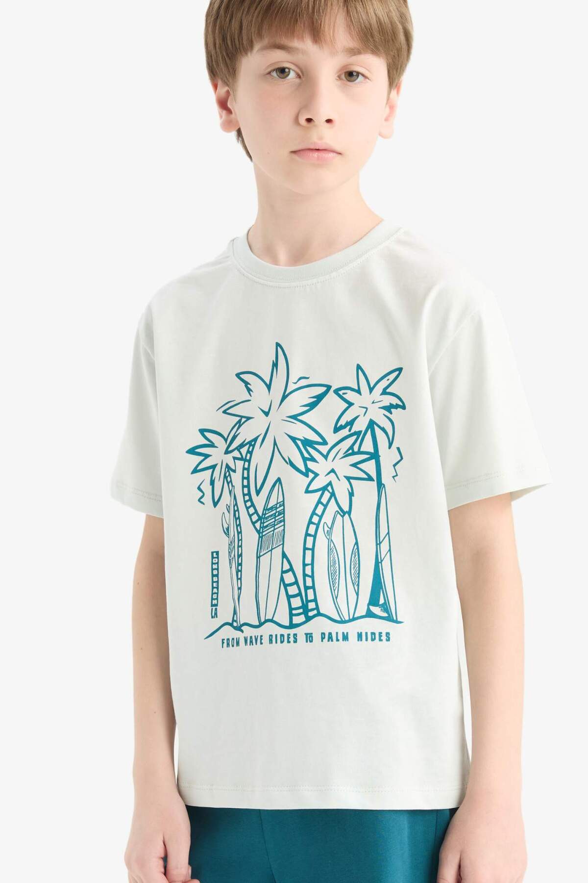 Defacto %100 Pamuklu Baskılı Beli Lastikli Pijama Takımı Erkek Çocuk F1735A825HS fotoğrafı 4 (önizleme)