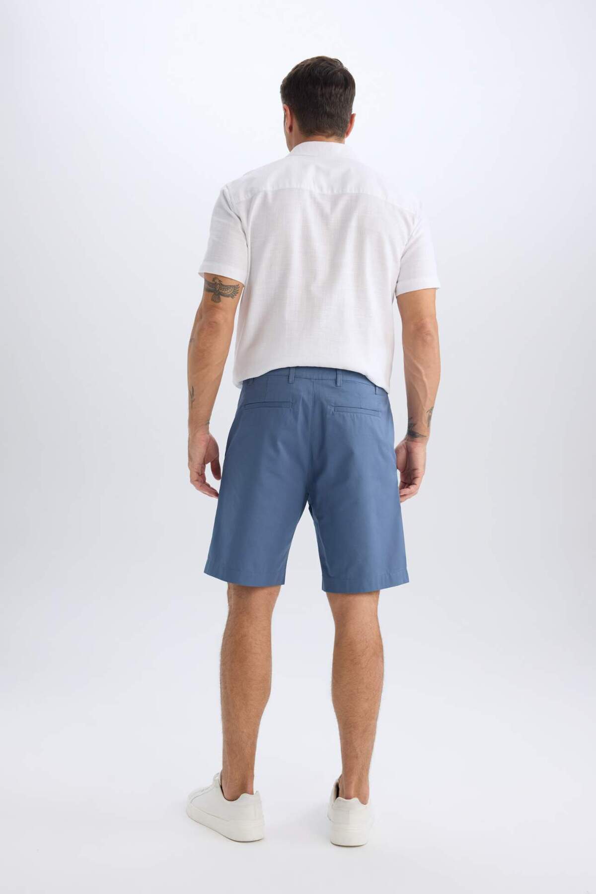 Defacto  %100 Pamuk Regular Fit Gabardin Bermuda Şort C7684AX25SP - Görsel 6