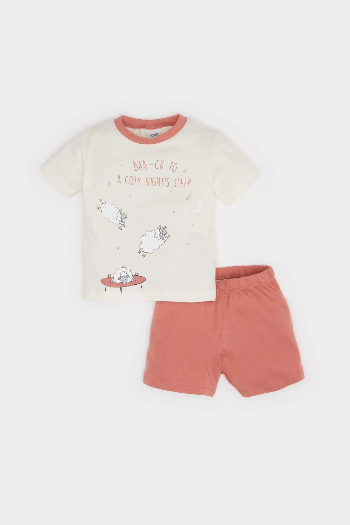 Defacto %100 Pamuklu Beli Lastikli 4lü Pijama Takımı Erkek Bebek E1188A525HS fotoğrafı 3 (önizleme)
