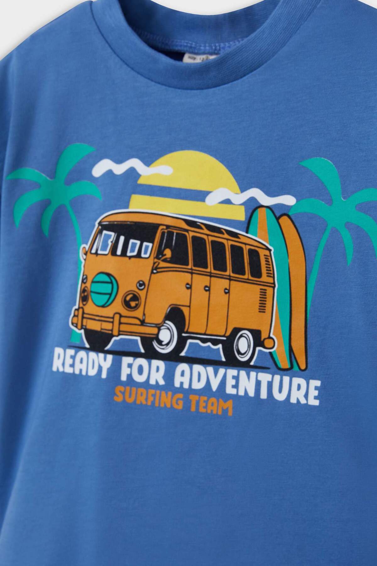 Defacto 2'li Takım Palmiye Baskılı Kısa Kollu Tişört Beli Lastikli Şort Erkek Bebek E6838A525SM fotoğrafı 3 (önizleme)