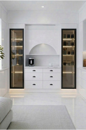 Dodef Wood Lüks High Gloss Mutfak Dolabı & Kahve Köşesi - %100 MDF Gövde, Led...