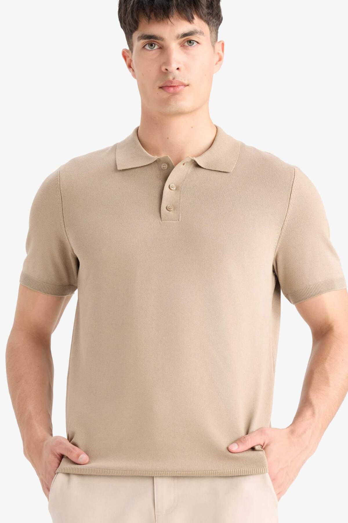 Defacto Standard Fit Polo Neck Short Sleeve Knitwear T-Shirt E3241Ax25Sp