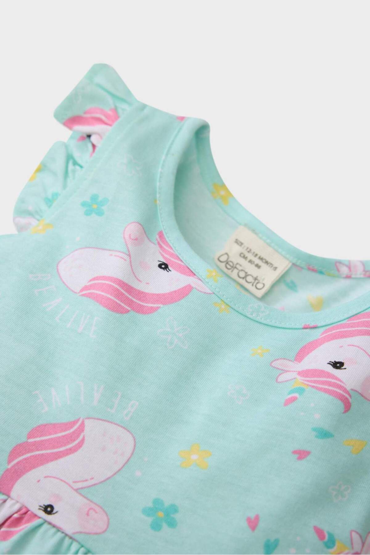 Defacto Desenli Kısa Kollu Elbise Kız Bebek A0136A525SM fotoğrafı 4 (önizleme)